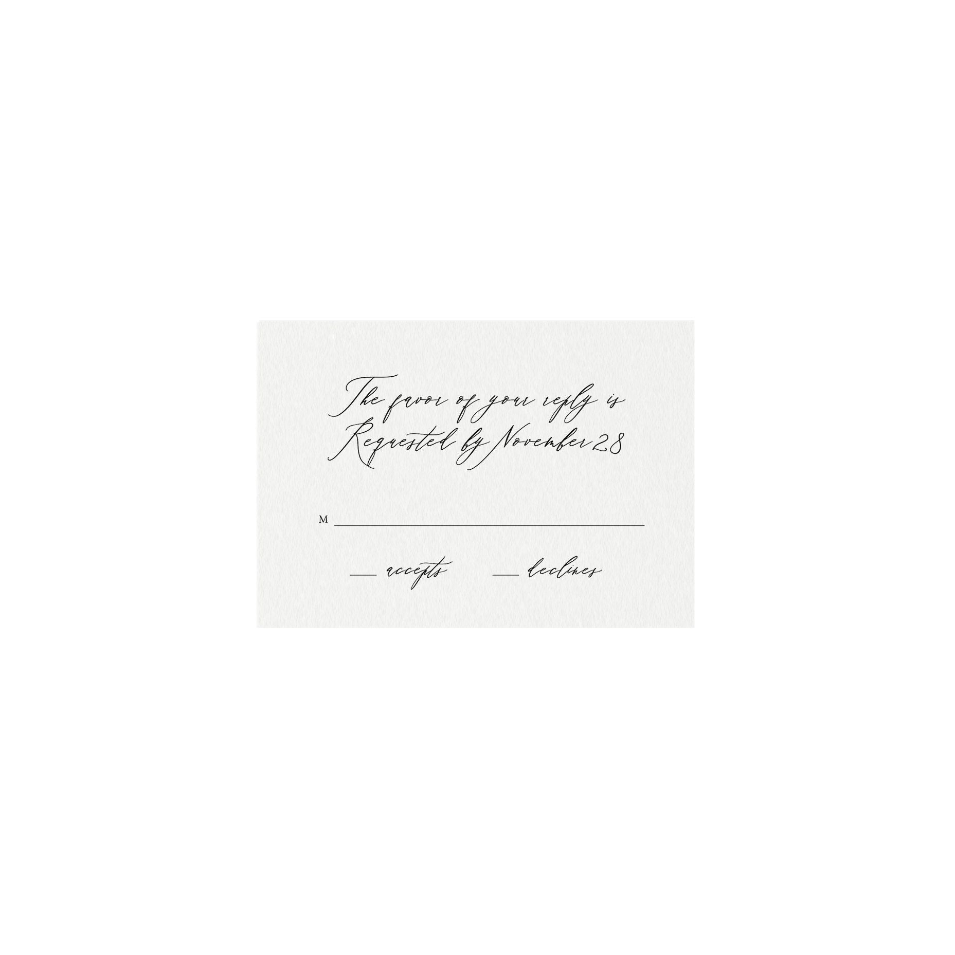 Calligraphy Wedding RSVP Card Template: Traditional, DIY (Instant Download)