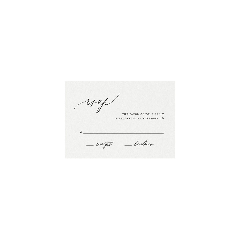 Calligraphy Wedding RSVP Card Template: Editable 3.5x5 (Instant Download)