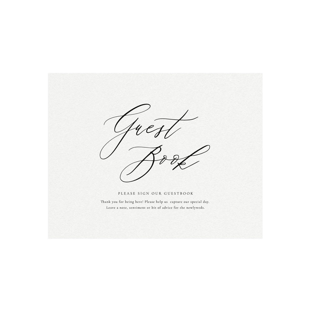 Calligraphy Wedding Guest Book Sign: Minimalist 8x10 Template (Digital Download)
