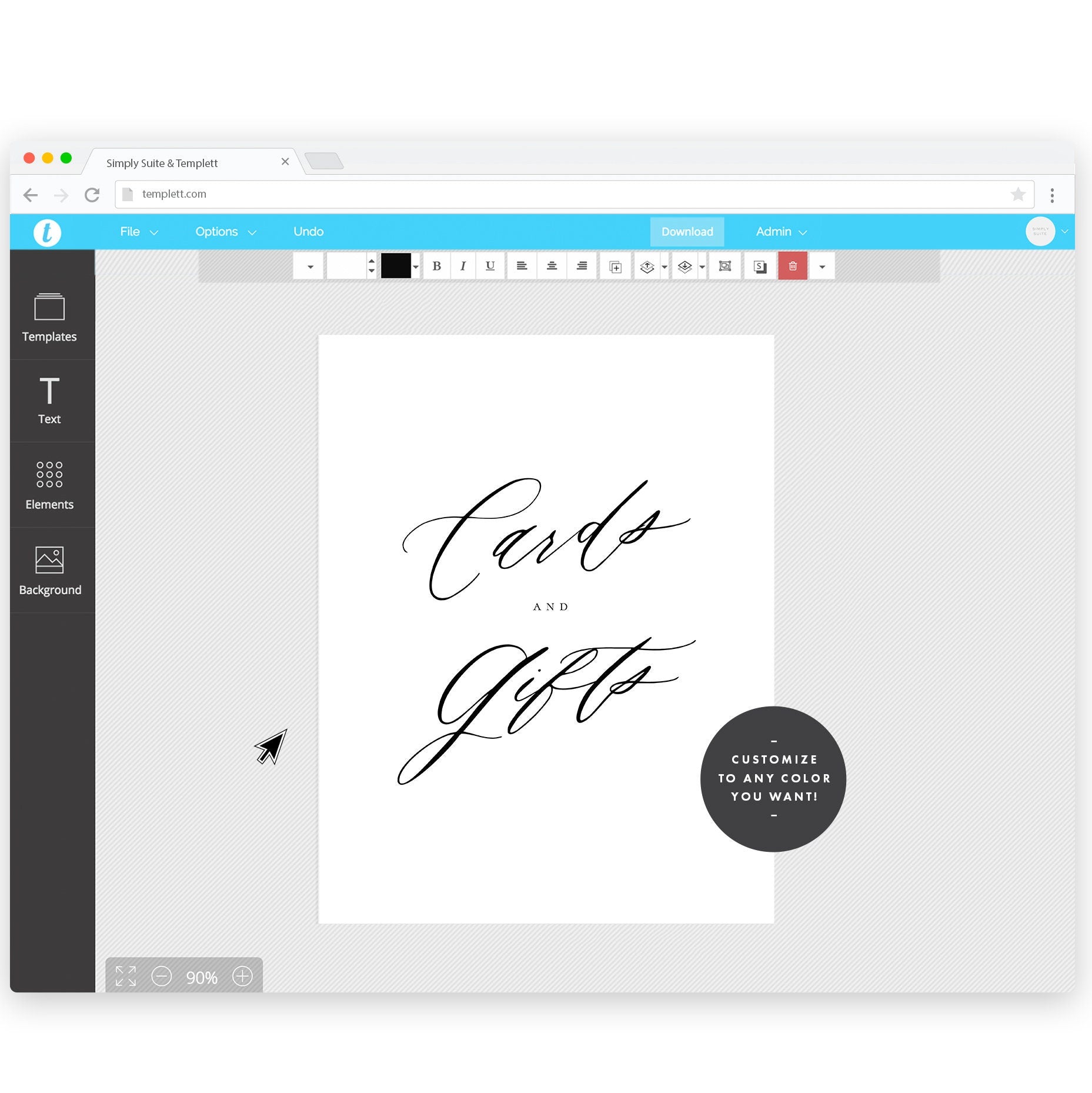 Cards and Gifts Wedding Sign: Calligraphy Printable (Digital Download)