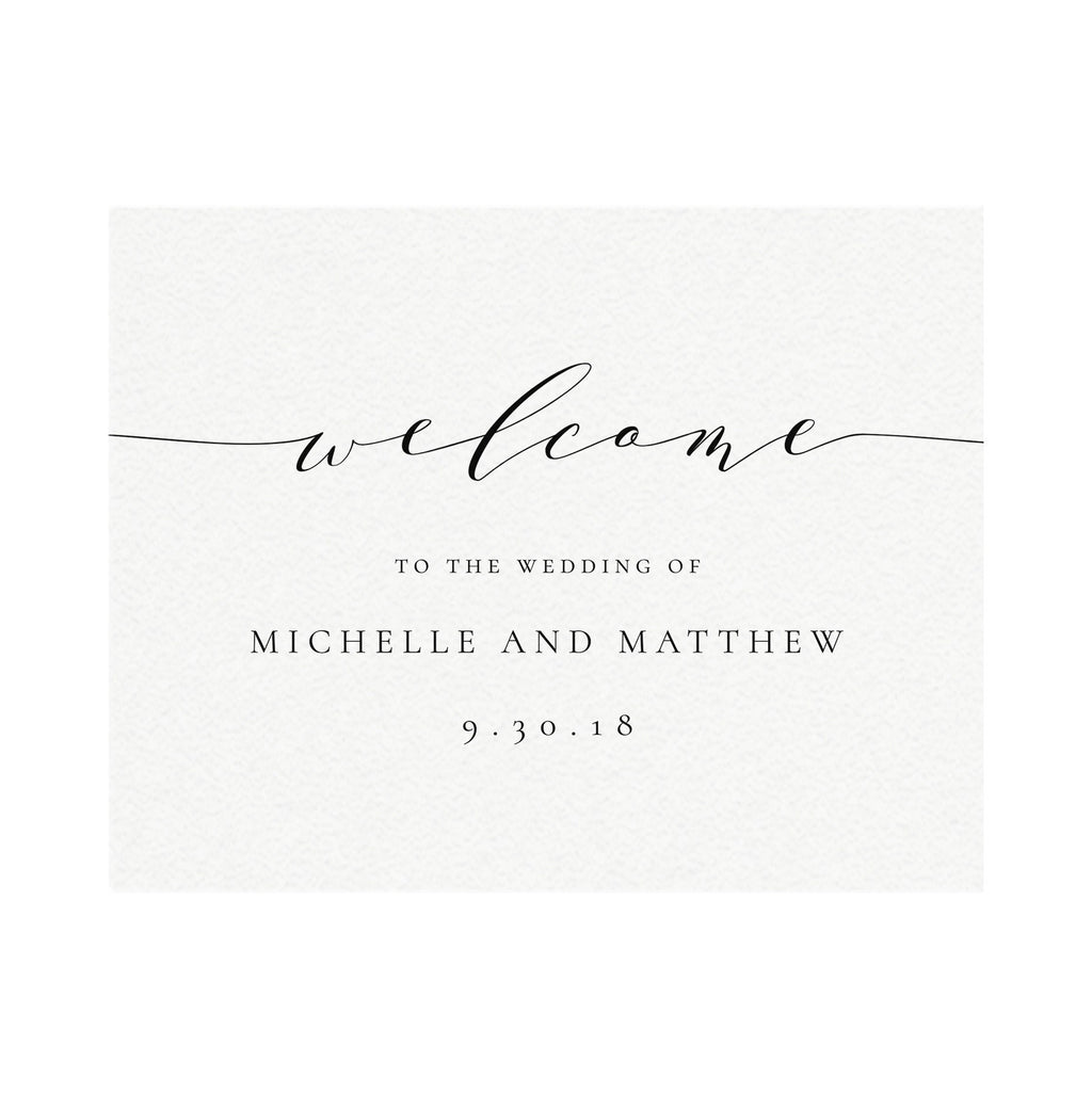 Calligraphy Wedding Welcome Sign Template: Melia, Printable (Digital Download)