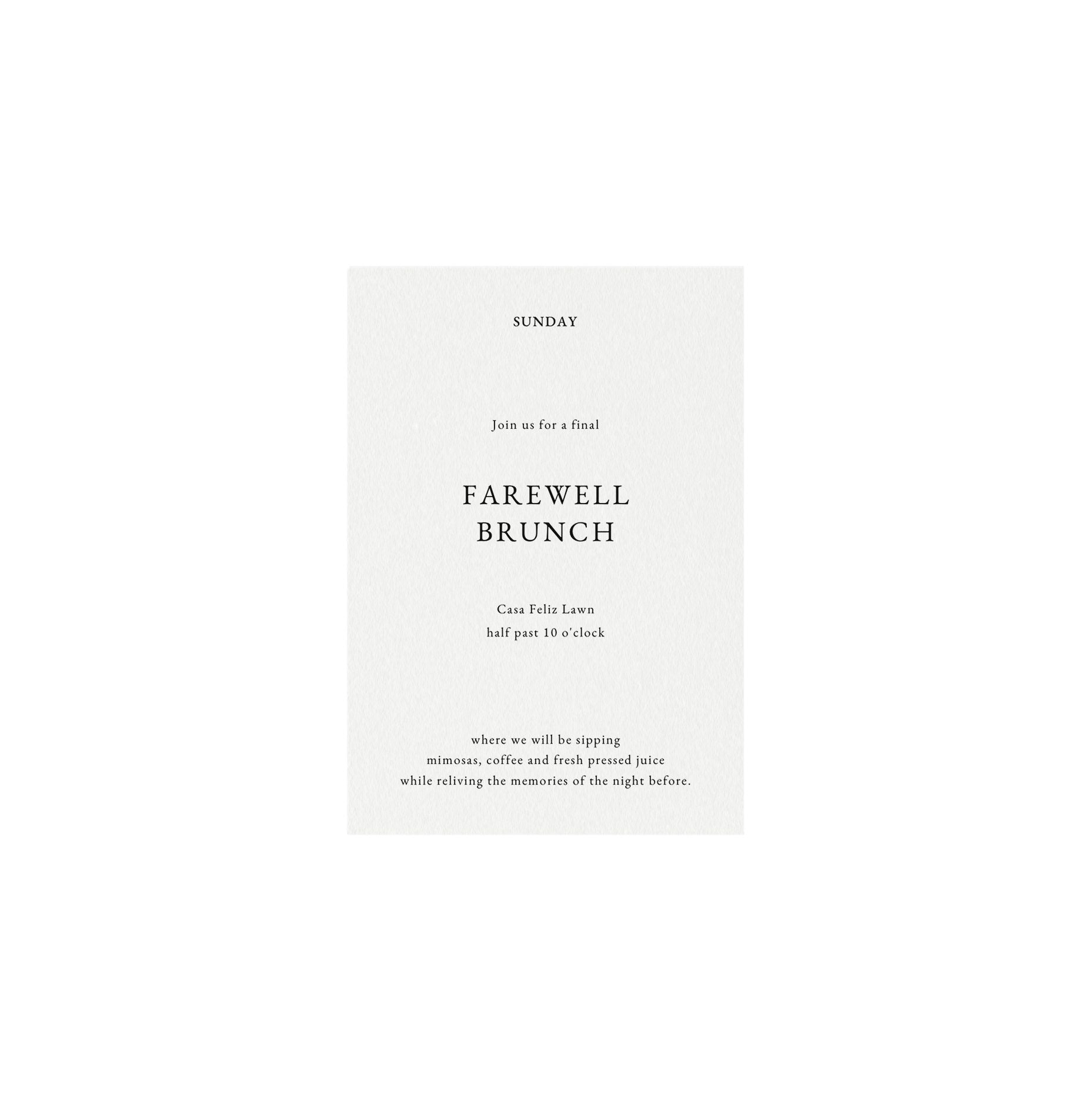 Farewell Brunch Invitation Card Template: 3.5x5 Editable Enclosure (Digital Download)
