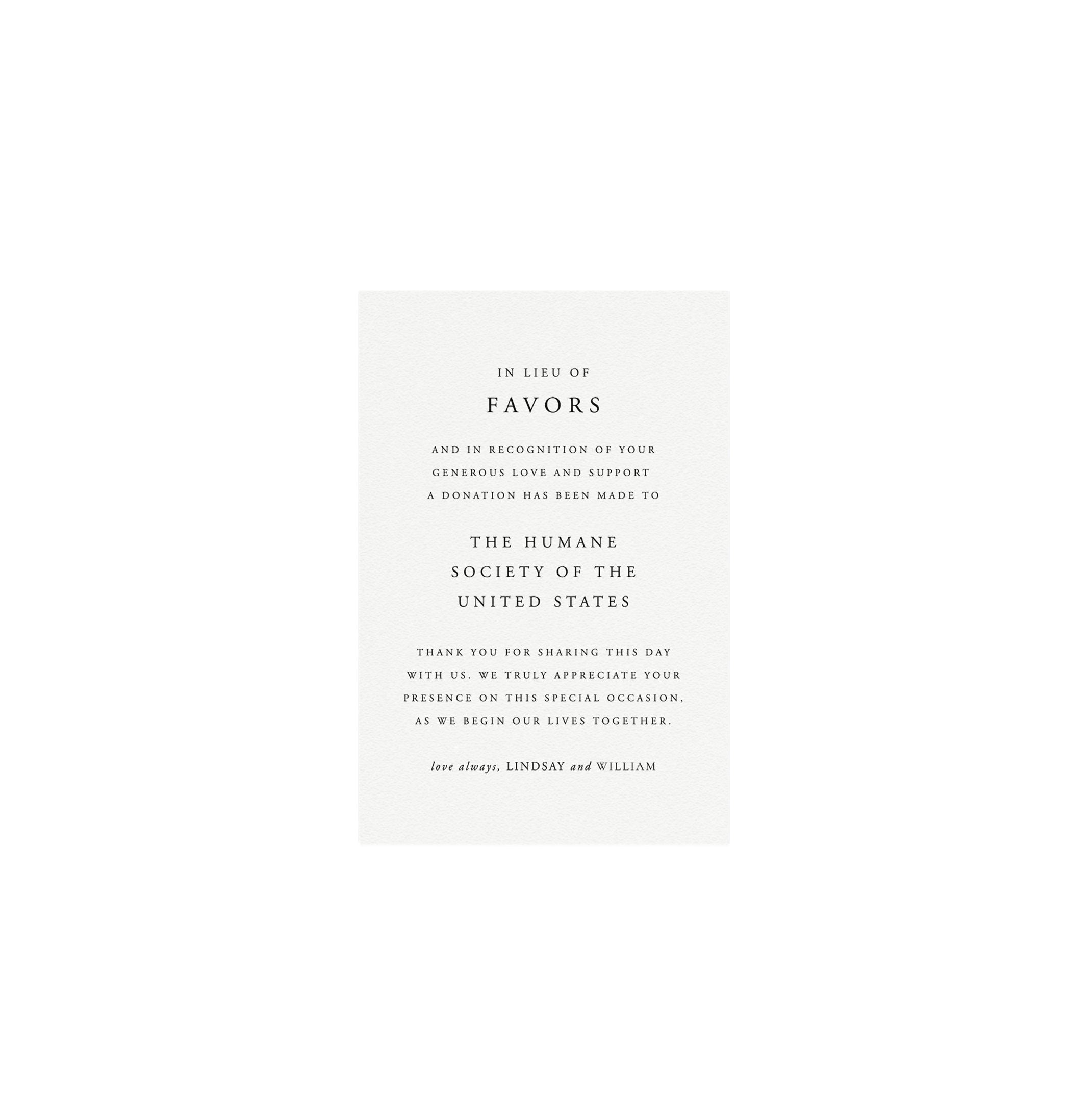 In Lieu of Favors Card Template: Charity Donation Sign (Digital Download)