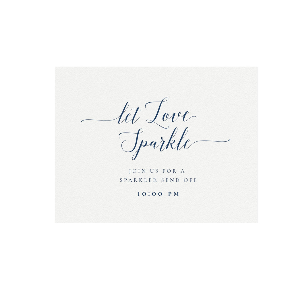 Adel: Navy Blue Let Love Sparkle Sign Template 5x7 8x10 Sparkler Send Off Sign Printable Calligraphy Wedding Sign Templett Instant Download