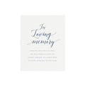 Navy Blue In Loving Memory Sign: Wedding Memorial (Digital Download)