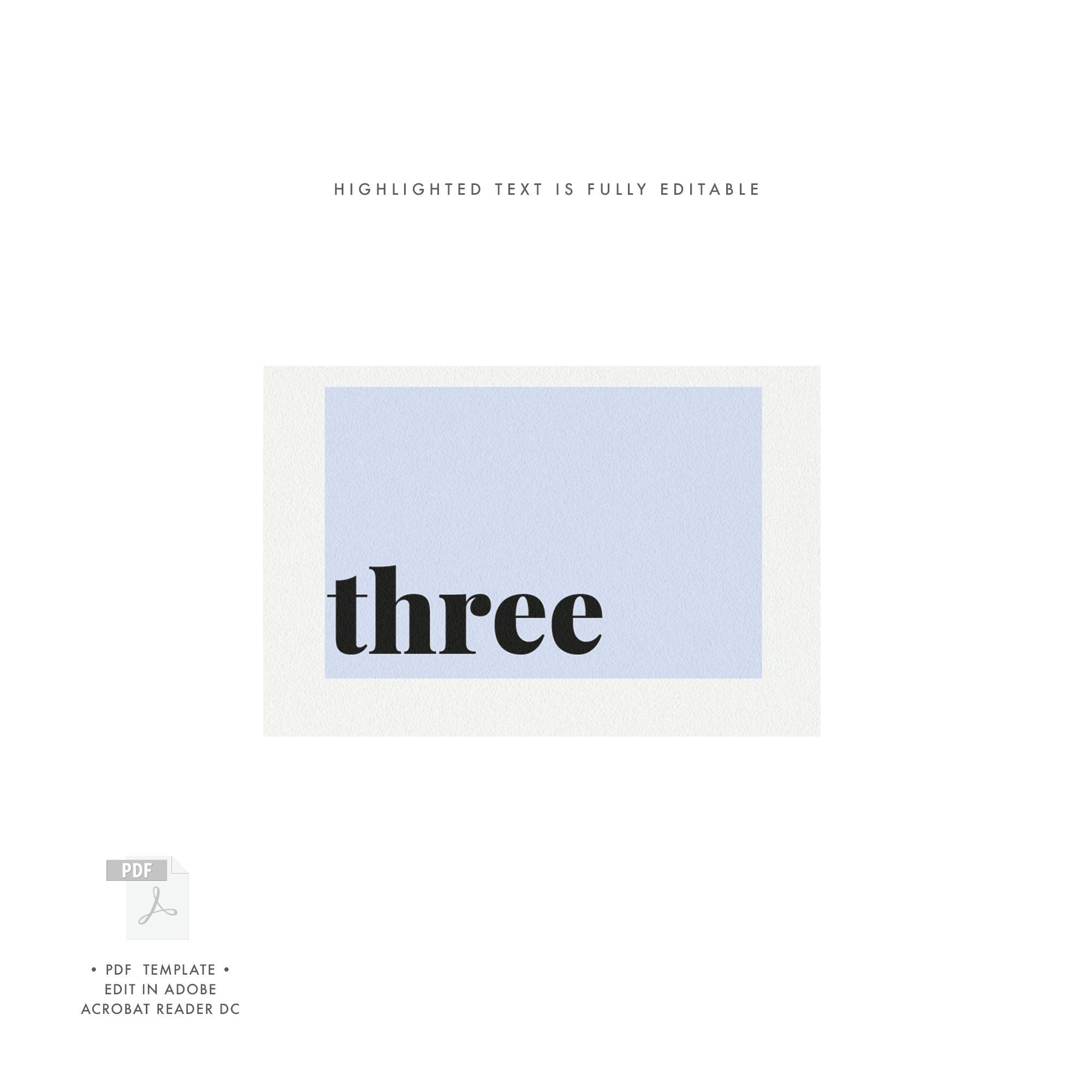 Modern Wedding Table Numbers: Editable Fairfax Template (PDF Download)