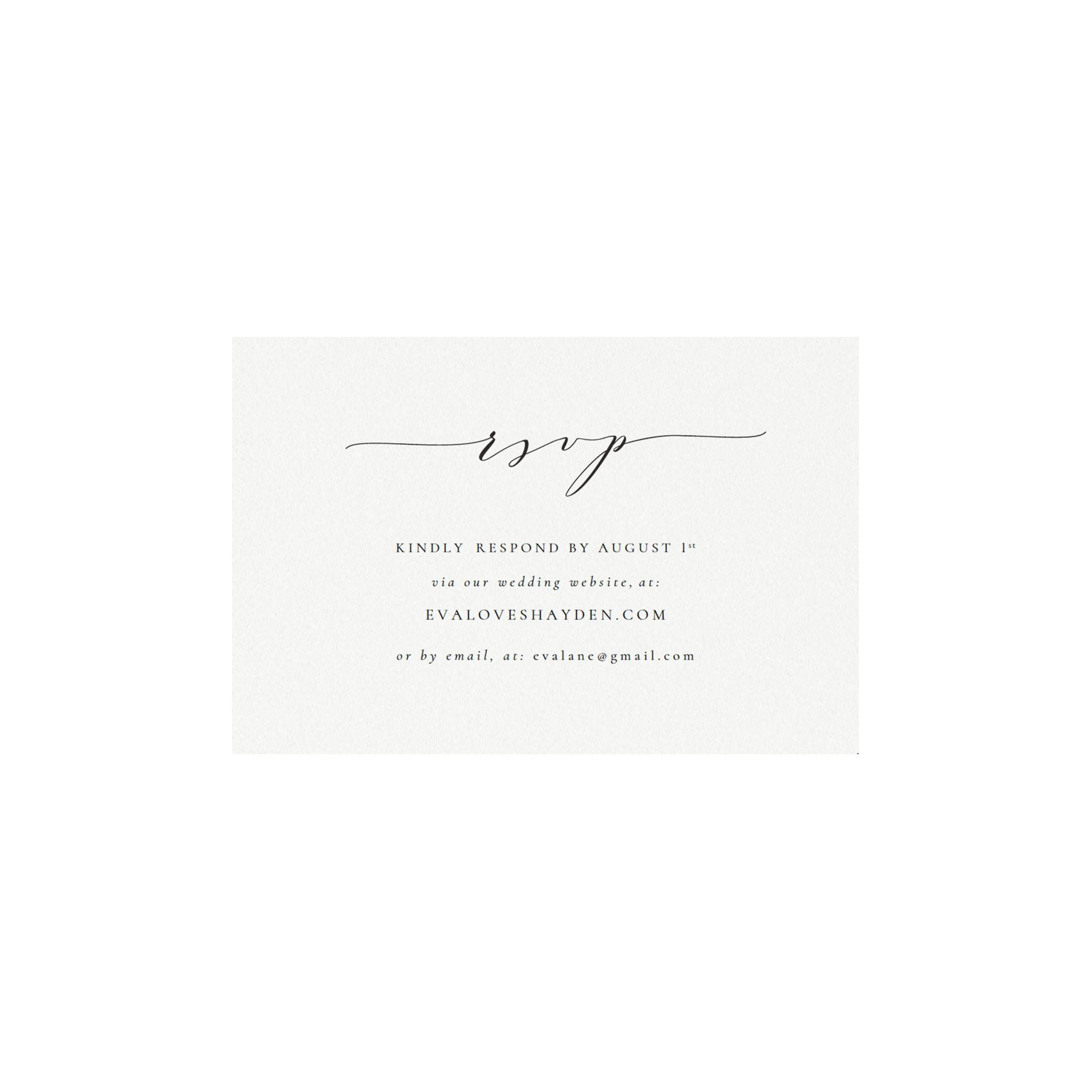 Black Calligraphy Wedding RSVP Card: Minimalist Template (Digital Download)