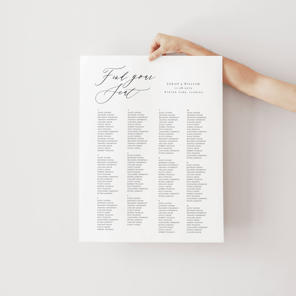 Modern Calligraphy Wedding Welcome Sign Template: Editable Adler Design (Instant Download)