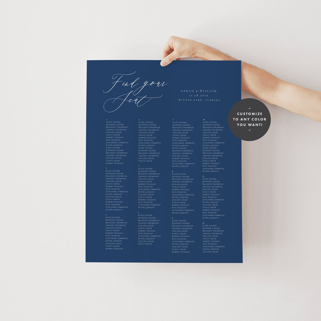 Modern Calligraphy Wedding Welcome Sign Template: Editable Adler Design (Instant Download)