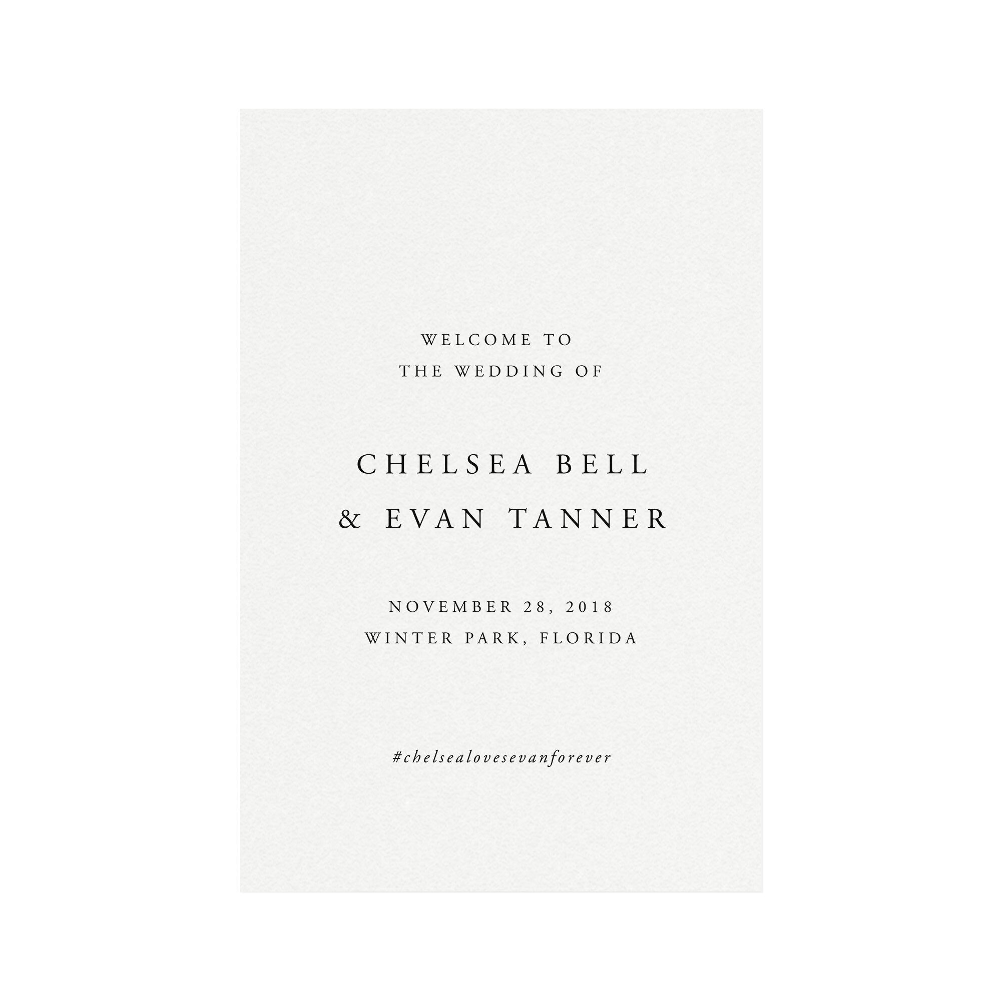 Classic Wedding Welcome Sign Template: 24x36 Printable (Instant Download)