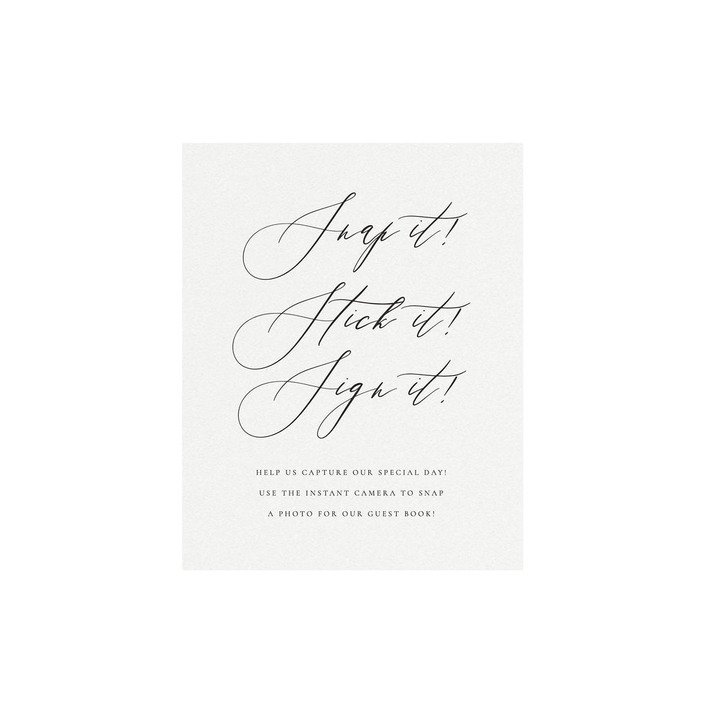 Photo Booth Guest Book Sign: Minimalist Calligraphy (Templett Download)