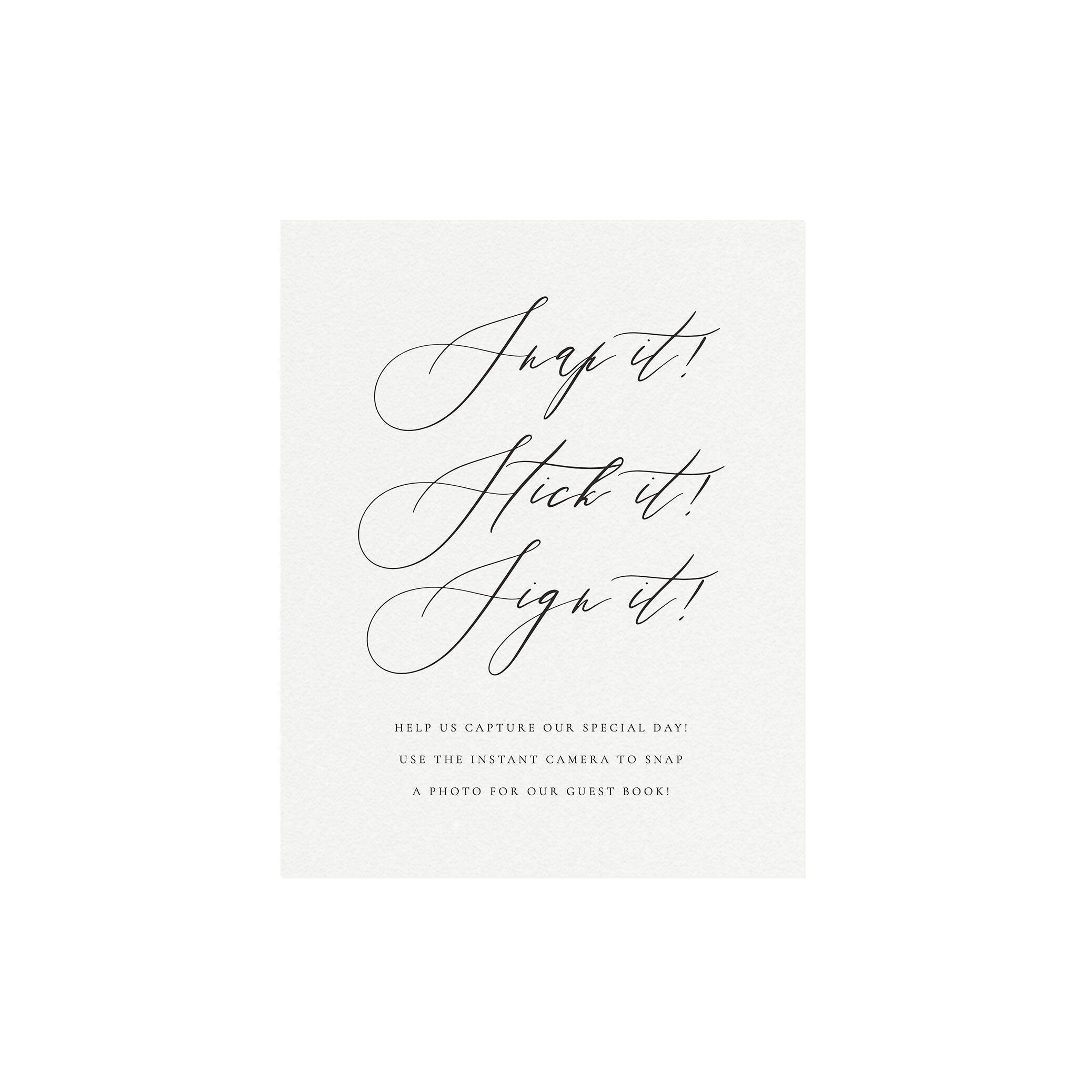 Photo Booth Guest Book Sign: Minimalist Calligraphy (Templett Download)