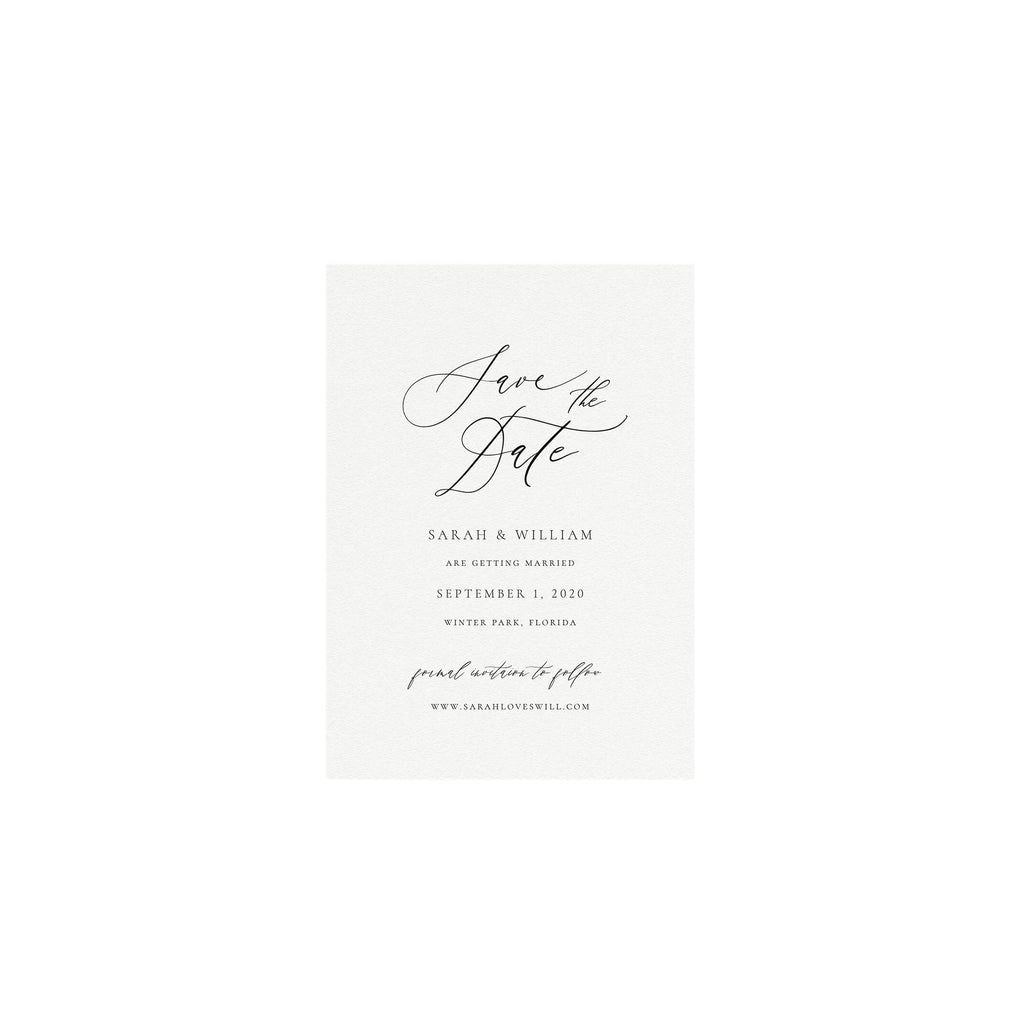 Calligraphy Save the Date Template: 5x7 Printable (Instant Download)