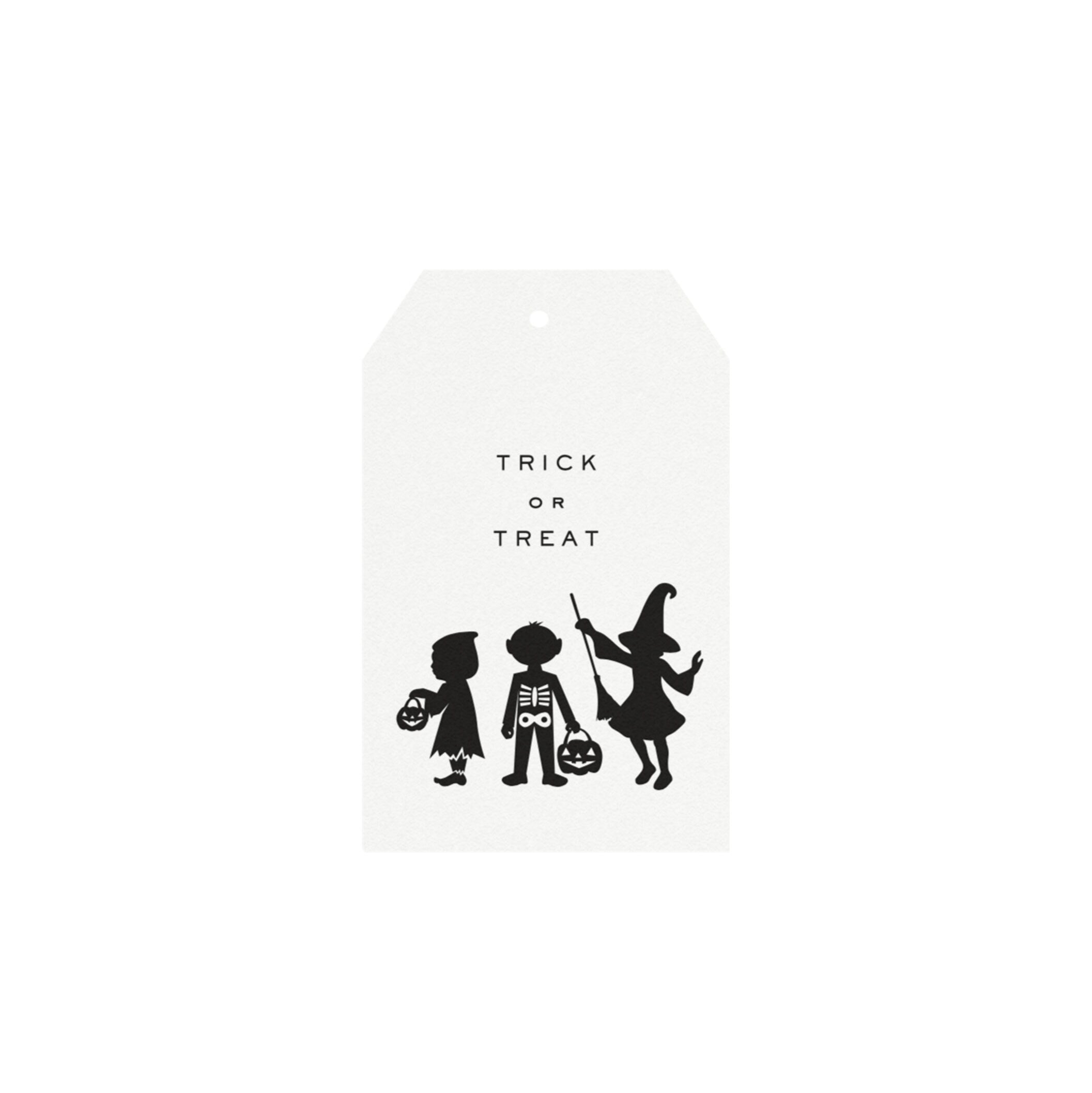 Halloween Gift Tags, Silhouette Trick or Treat Design (Printed or Printable)