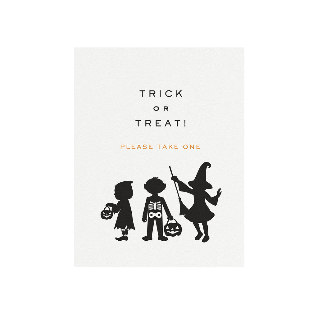 Trick or Treat Halloween Sign, No Contact Party Decor (Digital Download)