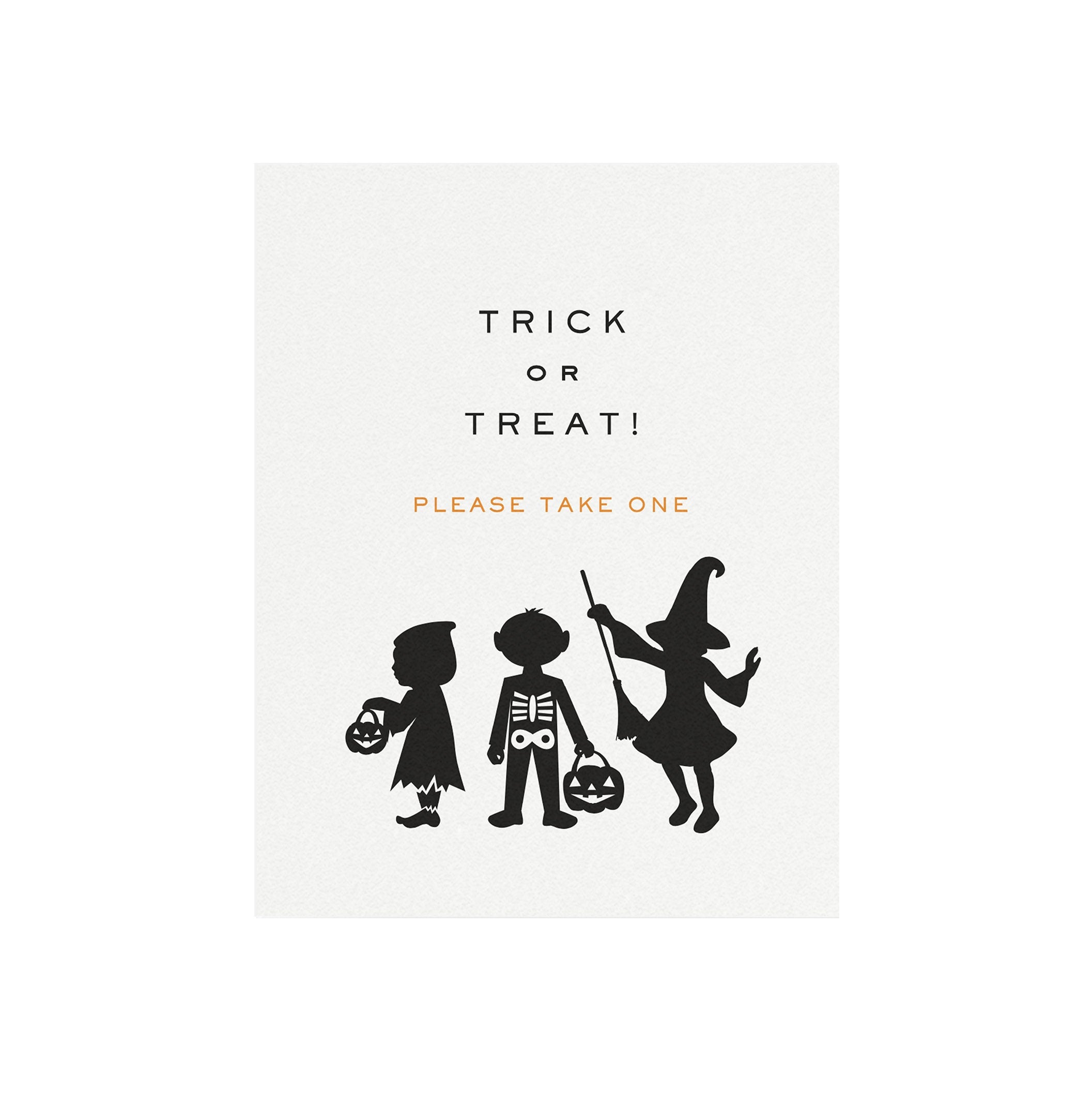 Trick or Treat Halloween Sign, No Contact Party Decor (Digital Download)