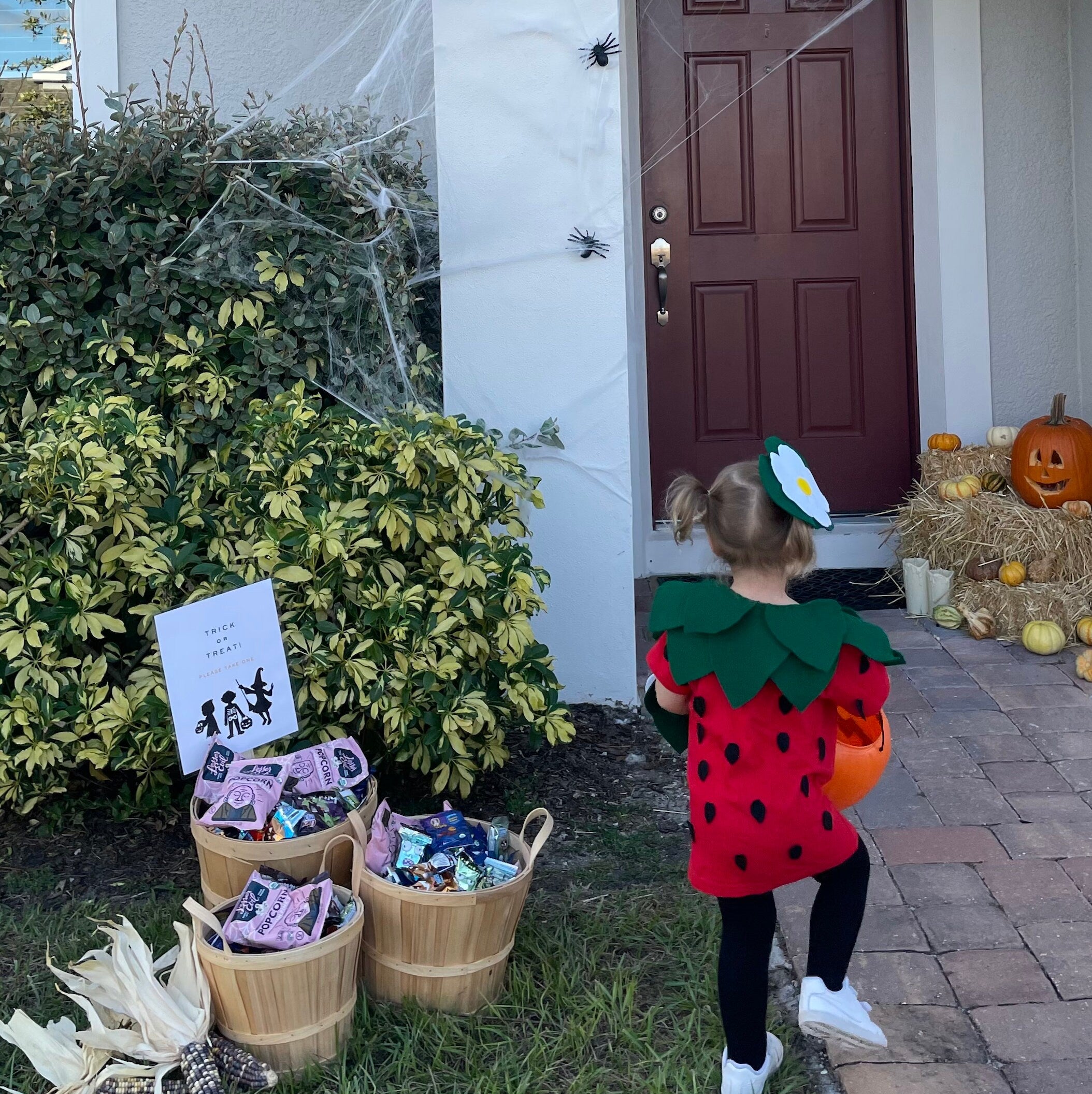 Trick or Treat Halloween Sign, No Contact Party Decor (Digital Download)