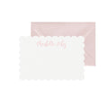 Personalized Scalloped Note Card Set, Pink Stationery