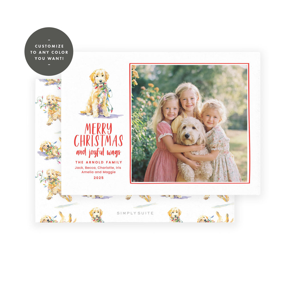 PRINTABLE Goldendoodle Christmas Card Template | Photo Holiday Card | Printing Upgrade Available | 2501