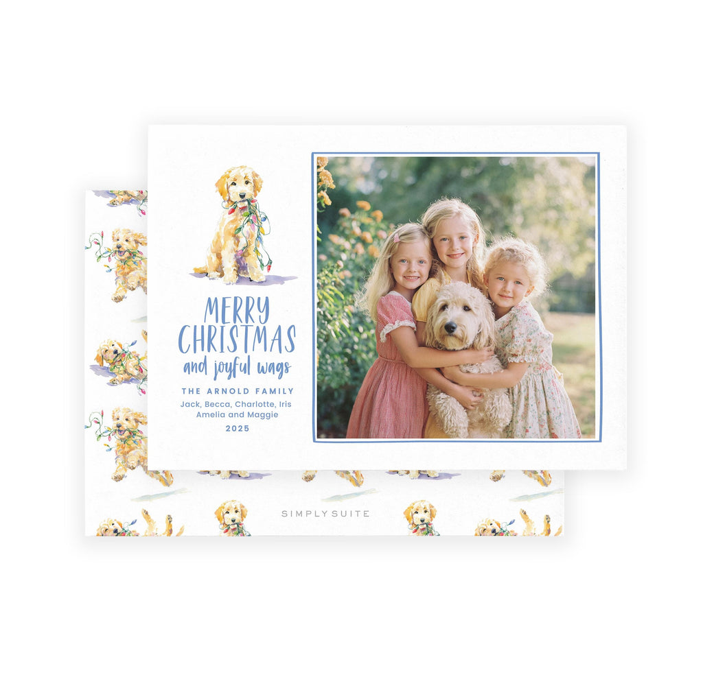 PRINTABLE Goldendoodle Christmas Card Template | Photo Holiday Card | Printing Upgrade Available | 2501