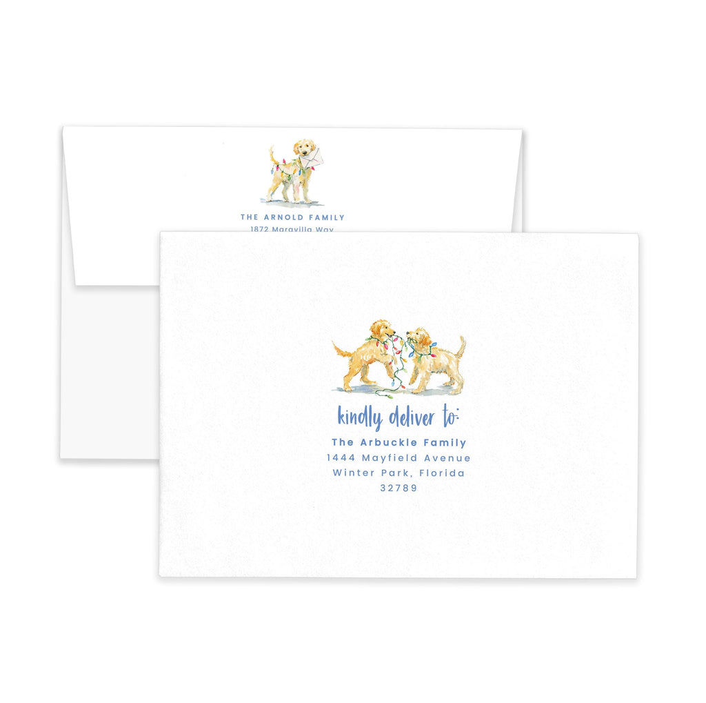 PRINTABLE Goldendoodle Christmas Envelope Template | Holiday Card Envelope | Printing Upgrade Available | 2503