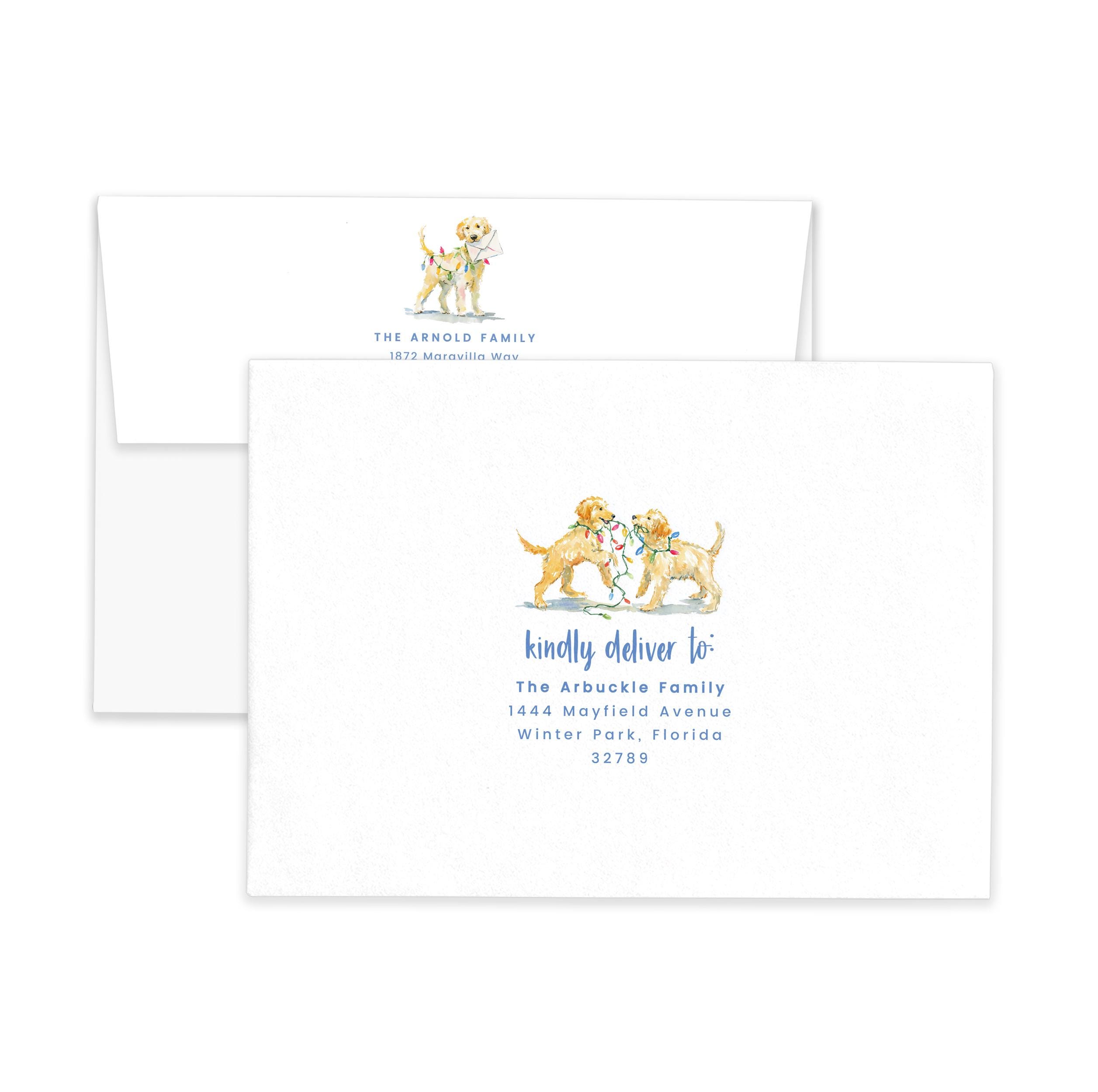 PRINTABLE Goldendoodle Christmas Envelope Template | Holiday Card Envelope | Printing Upgrade Available | 2503