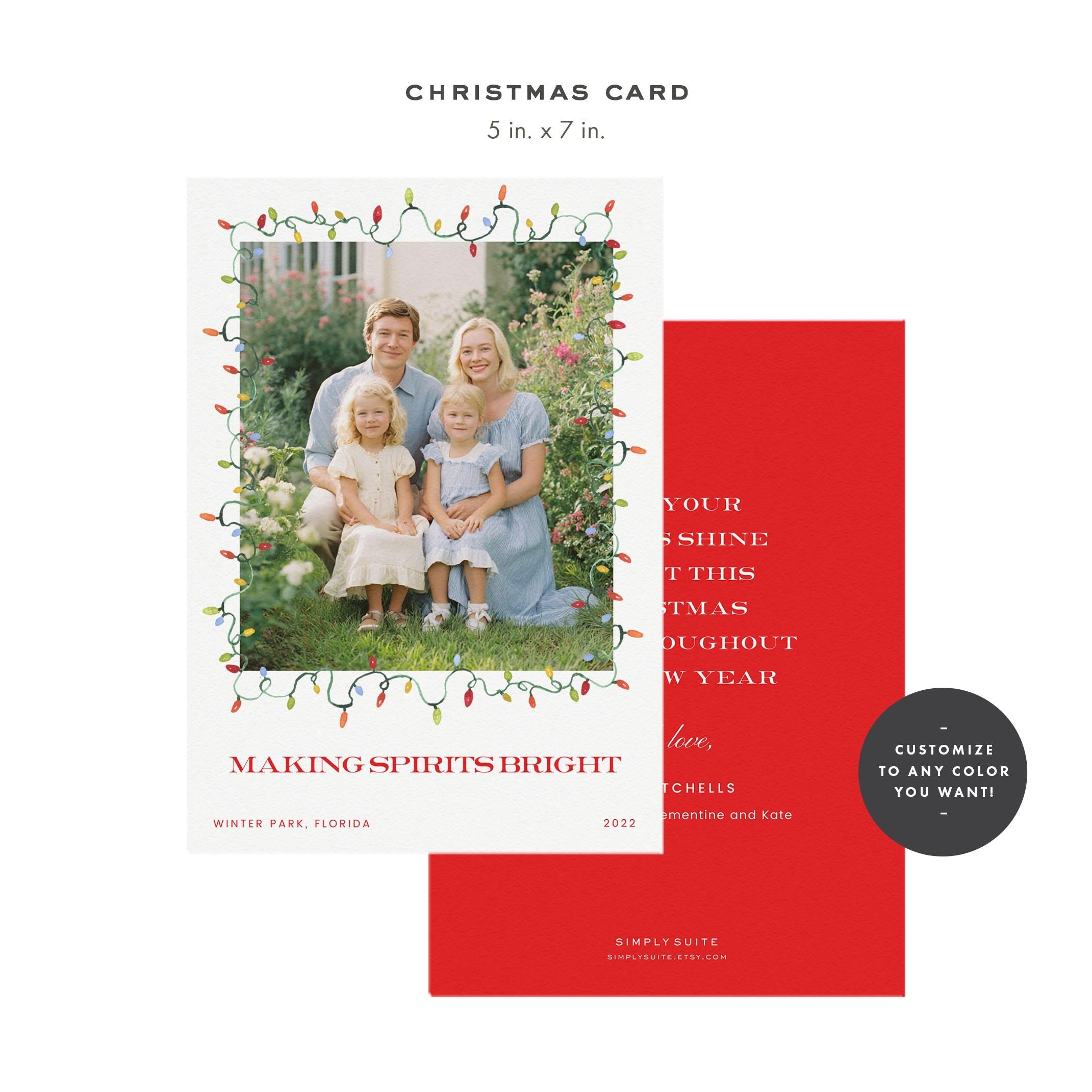 Christmas Lights Stationery Suite | Holiday Card Template (Digital Download)