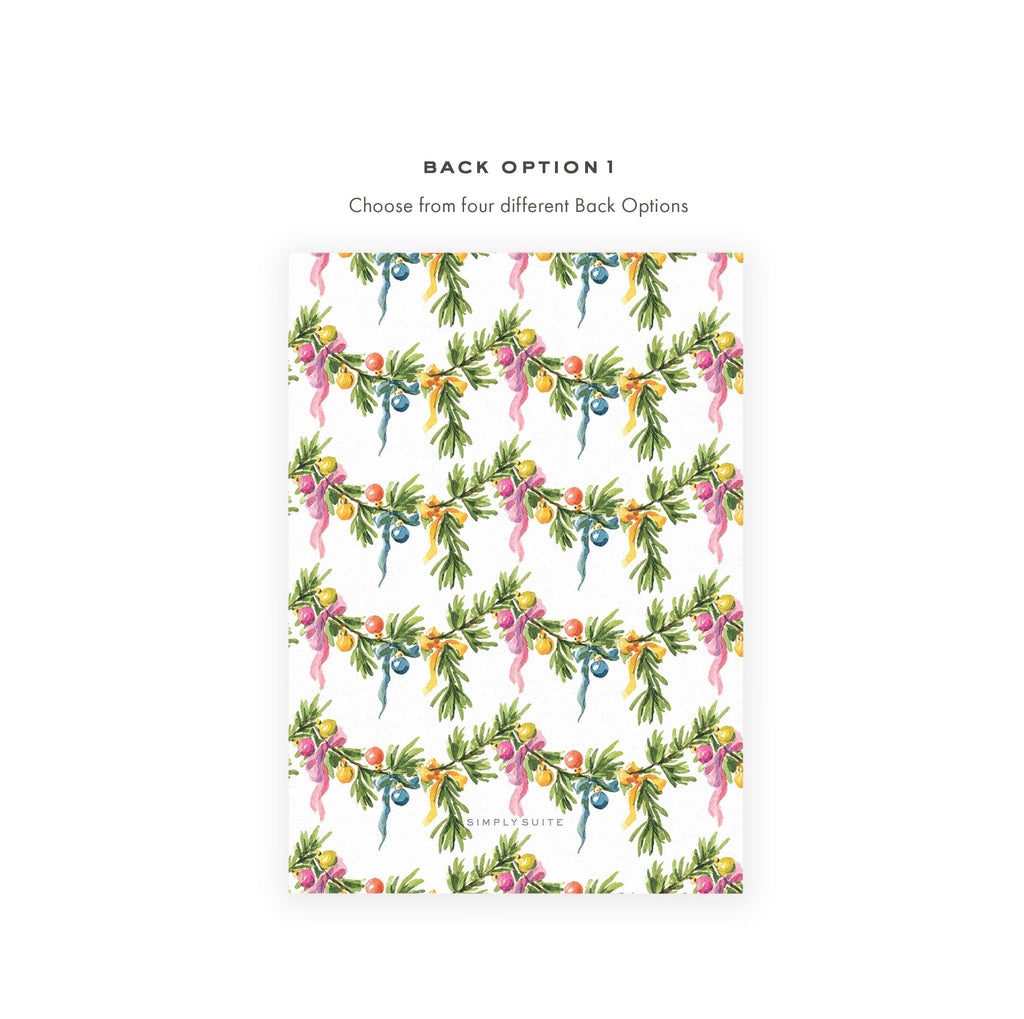 Ribbon Garland Christmas Card Template | Photo Holiday Card (Digital Download)