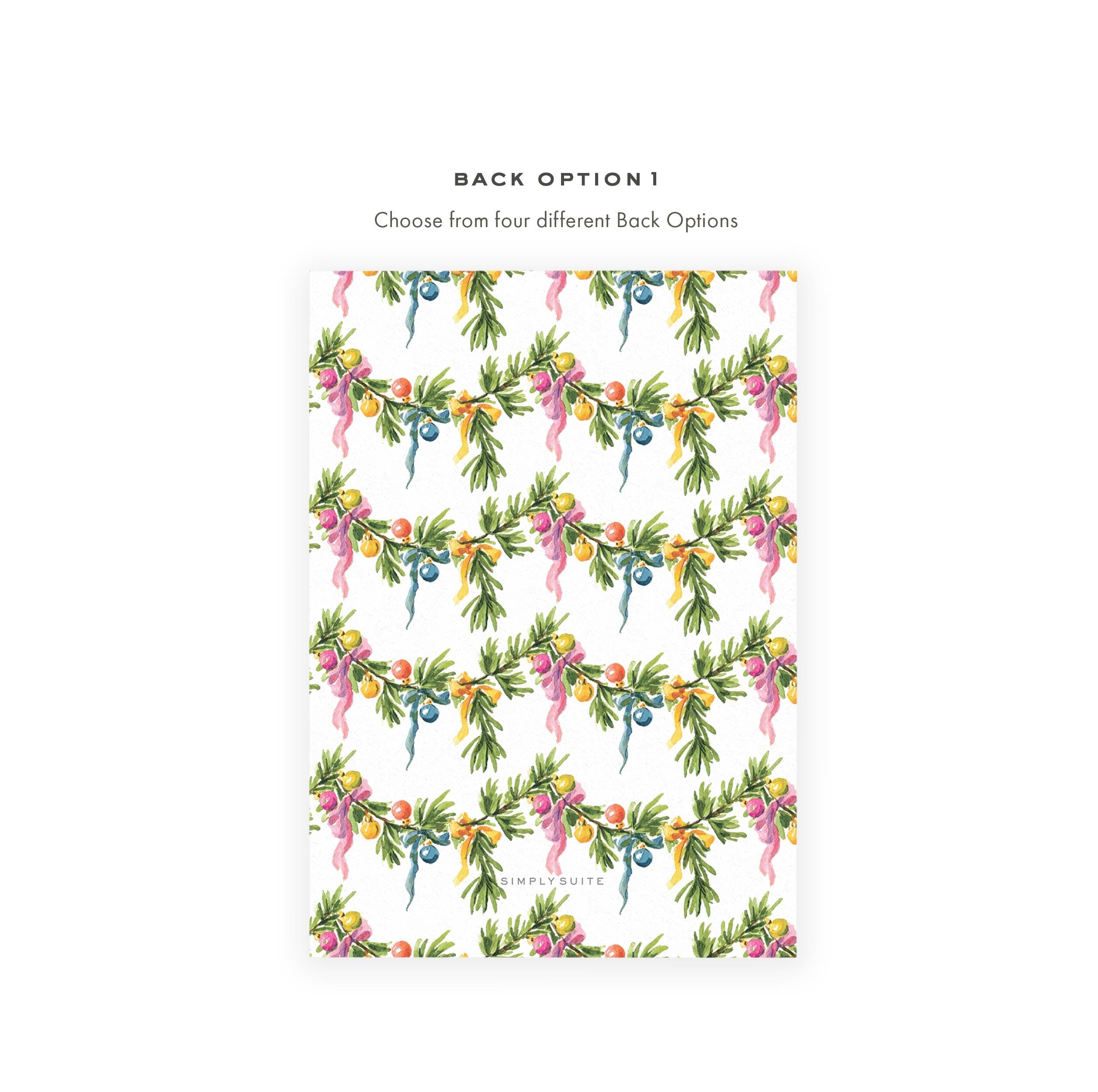 Ribbon Garland Christmas Card Template | Photo Holiday Card (Digital Download)