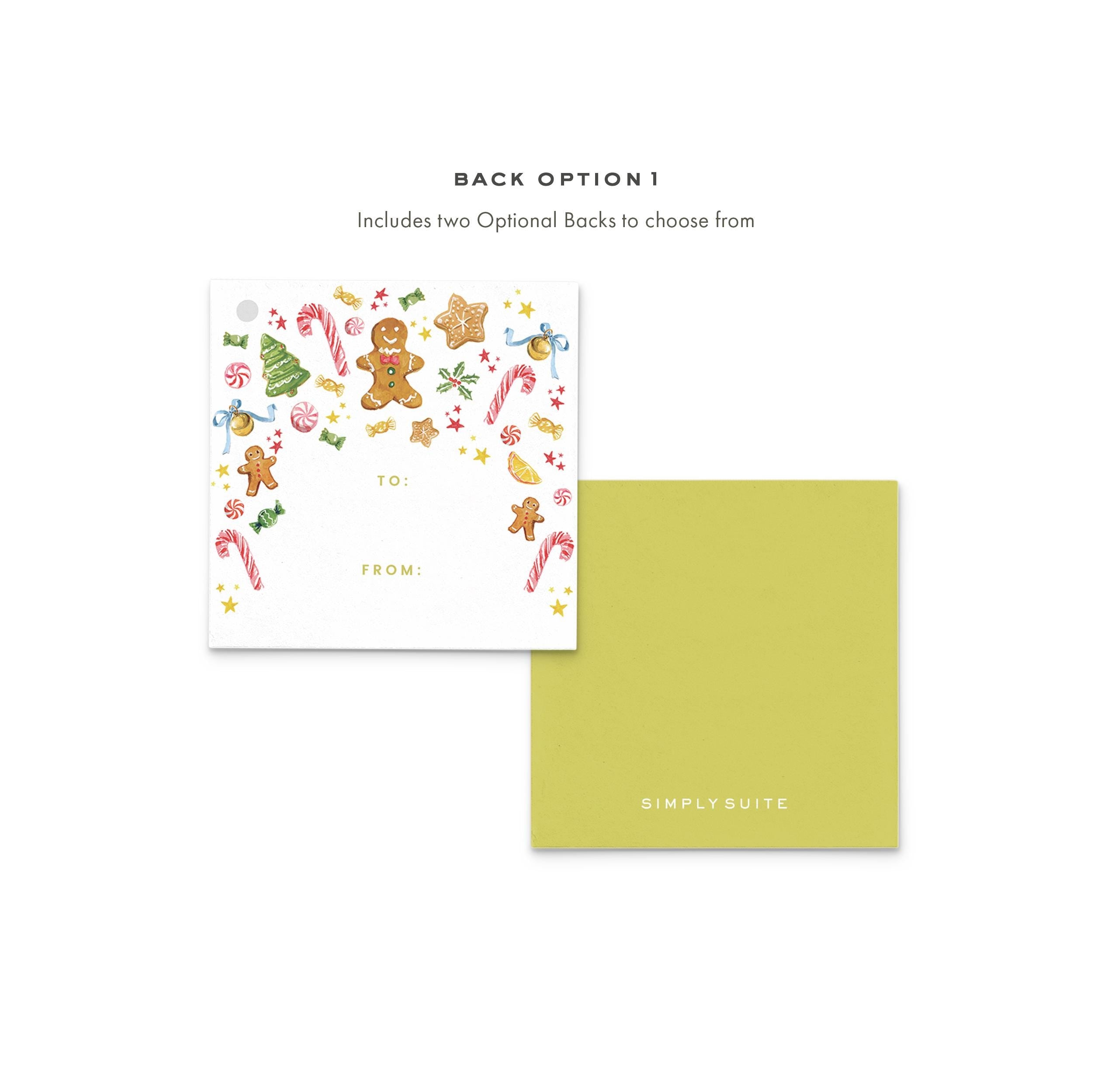 PRINTABLE Gift Tag 3x3 Template | Christmas Gingerbread Sweets Watercolor Illustration | Printing Upgrade Available | 2532