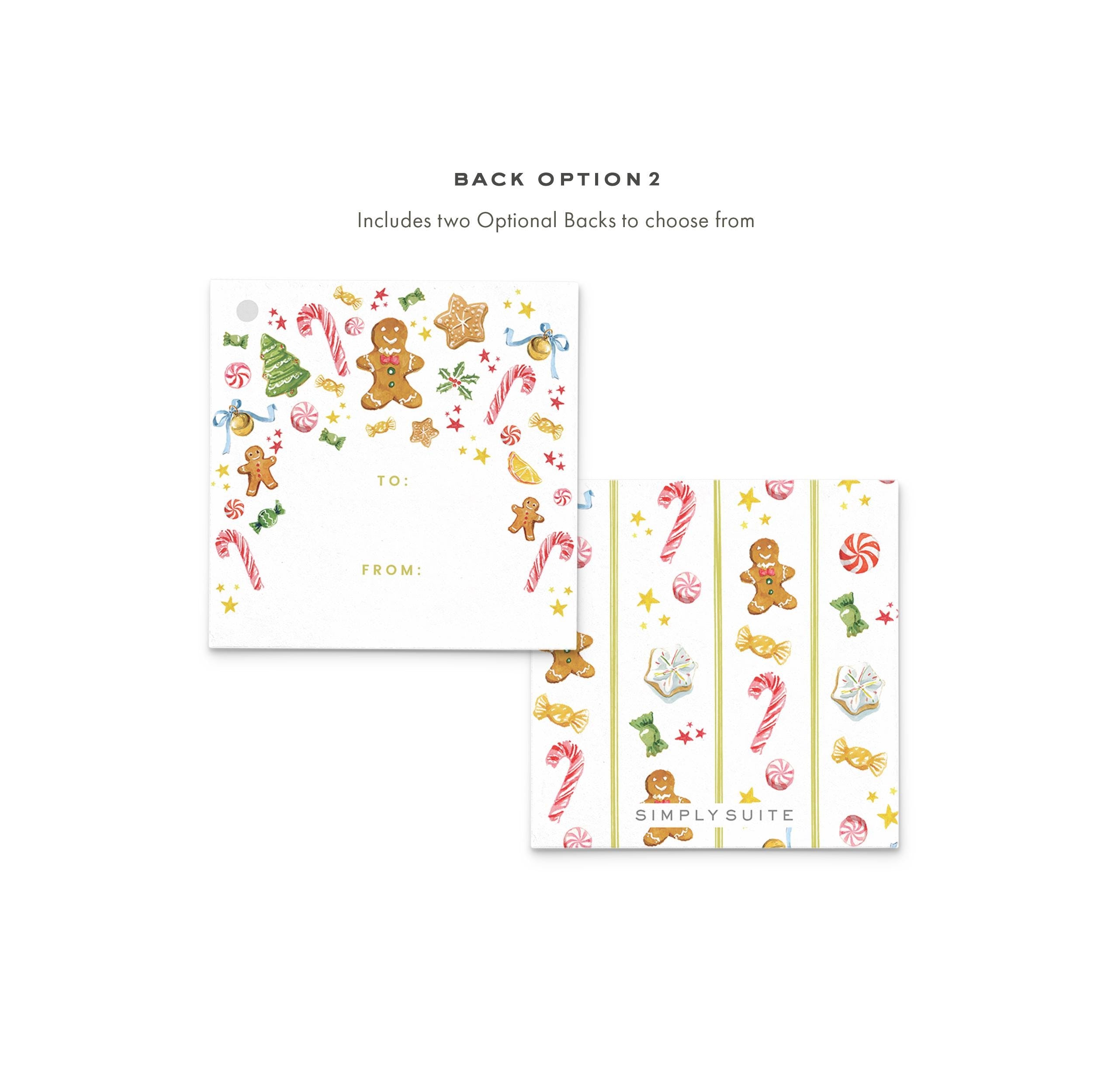 PRINTABLE Gift Tag 3x3 Template | Christmas Gingerbread Sweets Watercolor Illustration | Printing Upgrade Available | 2532