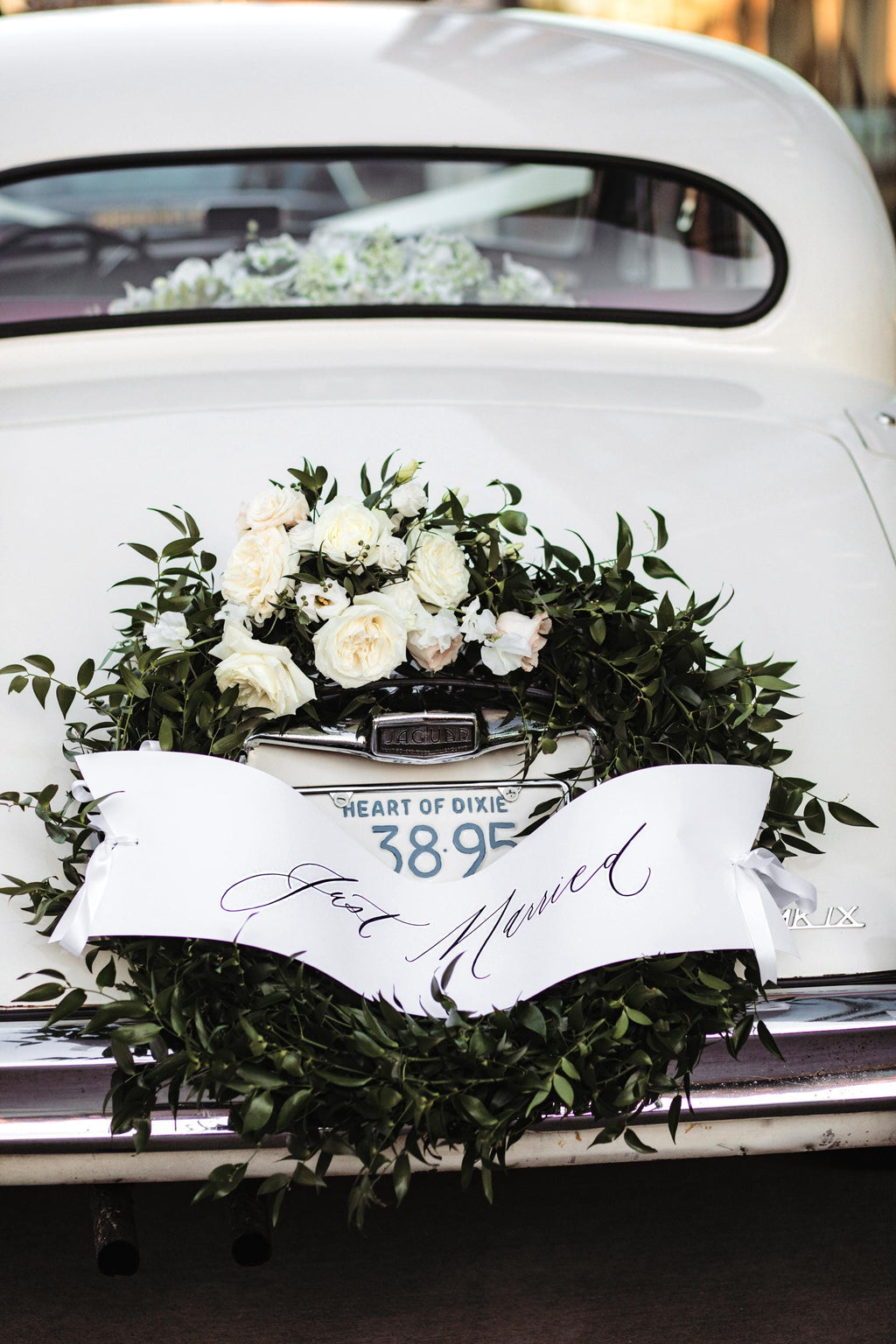 Just Married Banner: Calligraphy Wedding Sign (PDF Download)