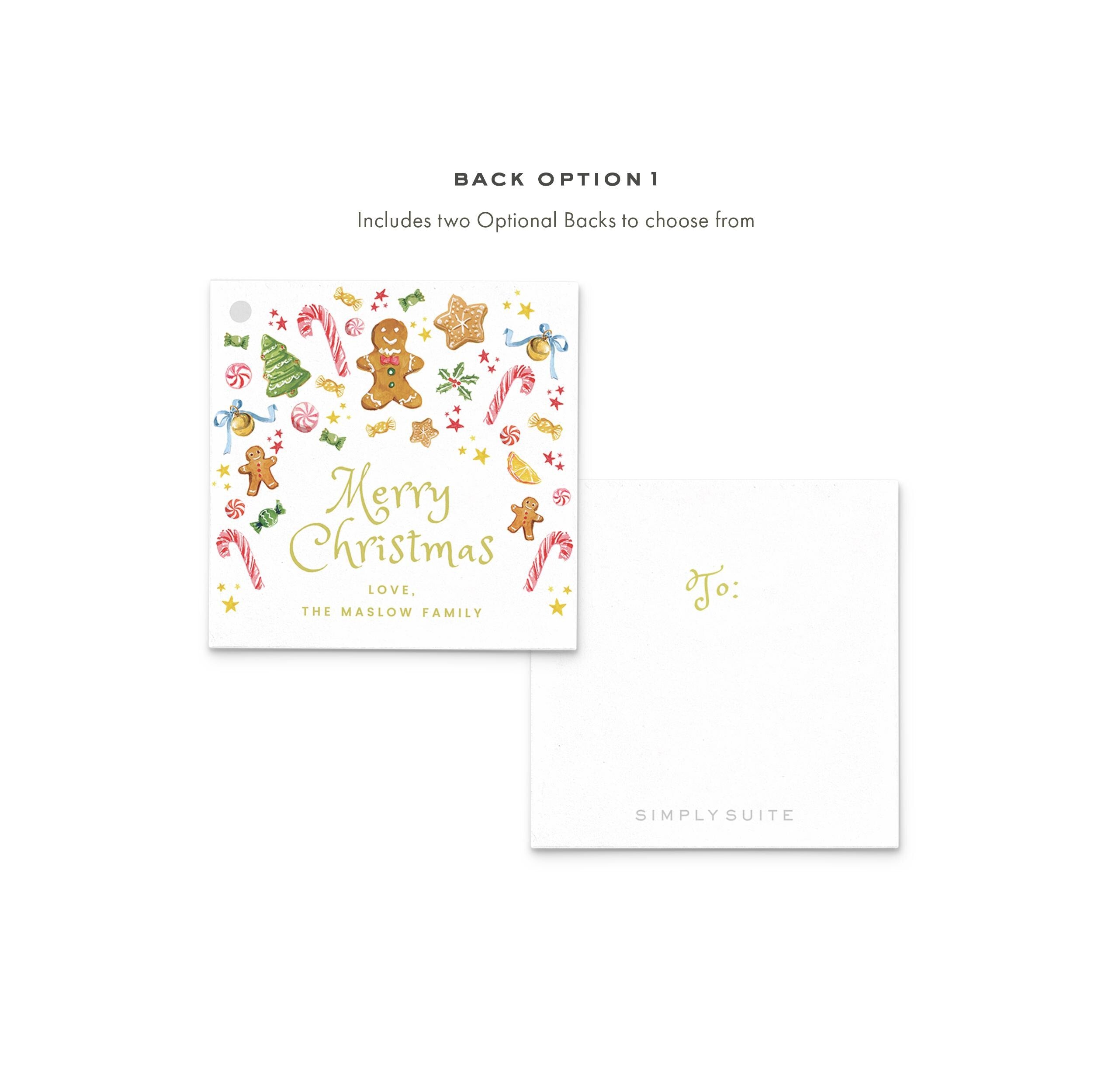 PRINTABLE Gift Tag 3x3 Template | Personalized Christmas Gingerbread Sweets Watercolor Illustration | Printing Upgrade Available | 2533