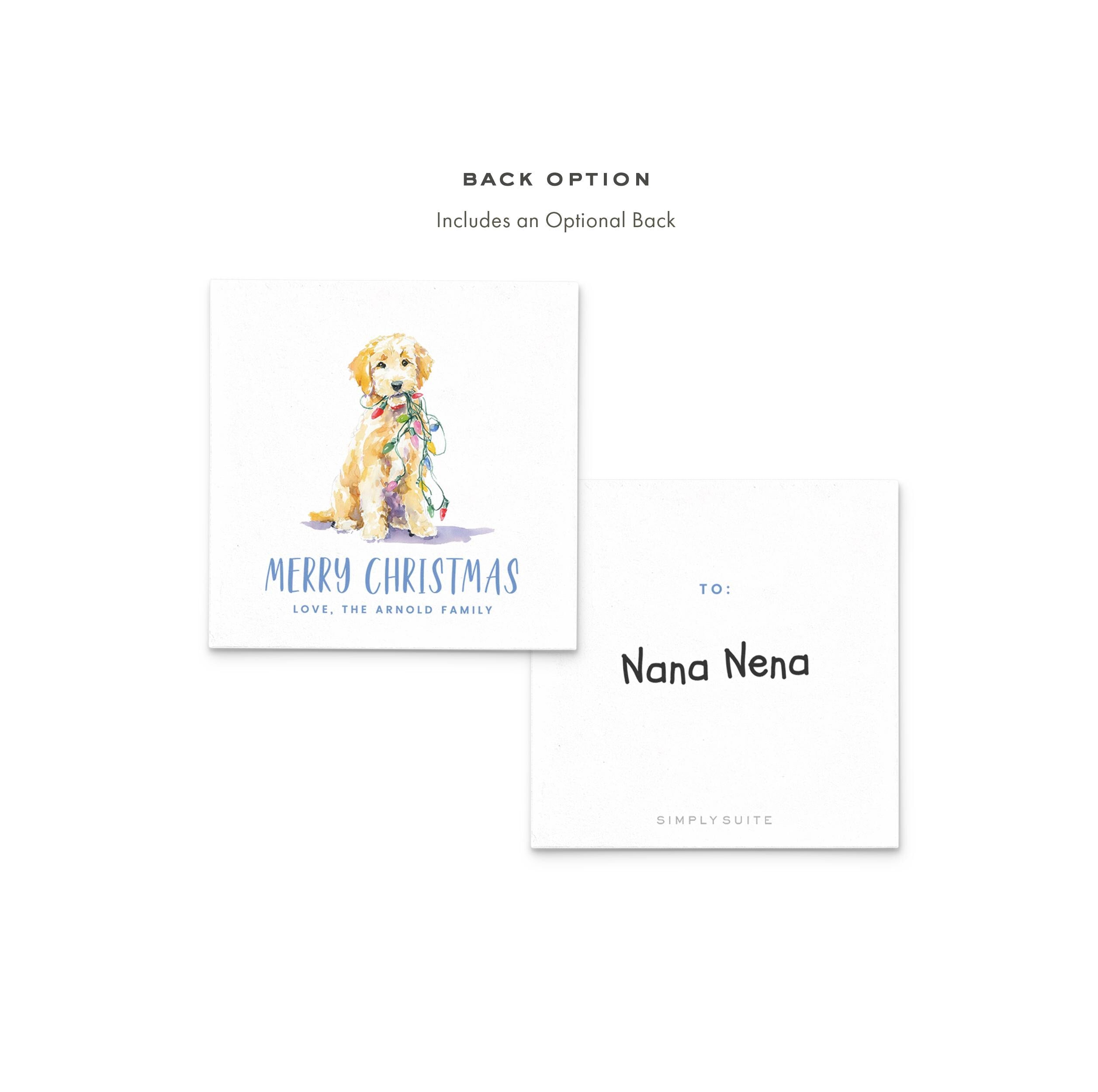 Goldendoodle Christmas Gift Tag Template | DIY Printable (Editable in Corjl)