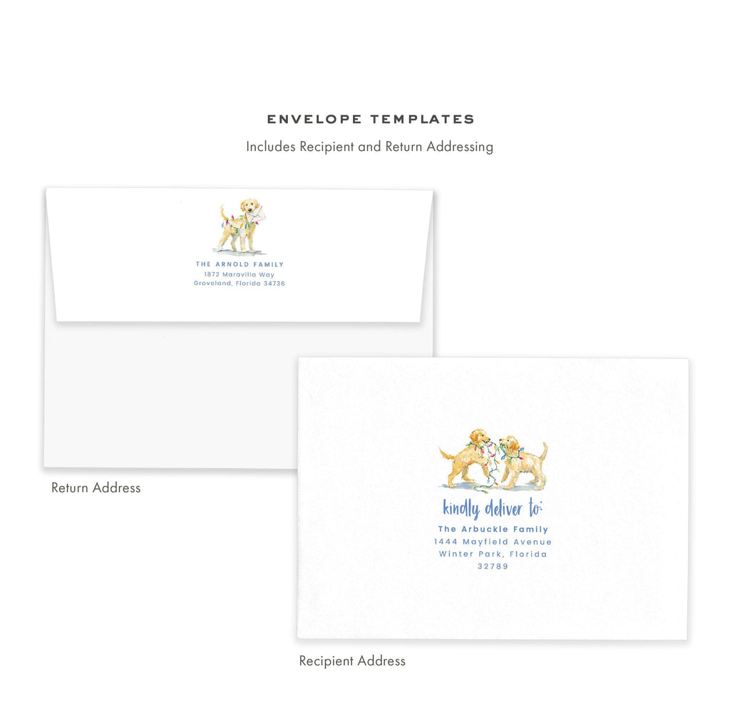 PRINTABLE Goldendoodle Christmas Envelope Template | Holiday Card Envelope | Printing Upgrade Available | 2503