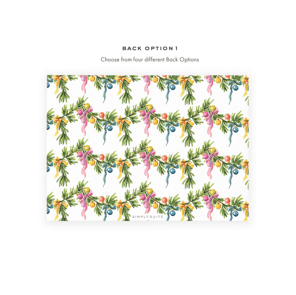 Ribbon & Wreath Photo Christmas Card Template (Printable)