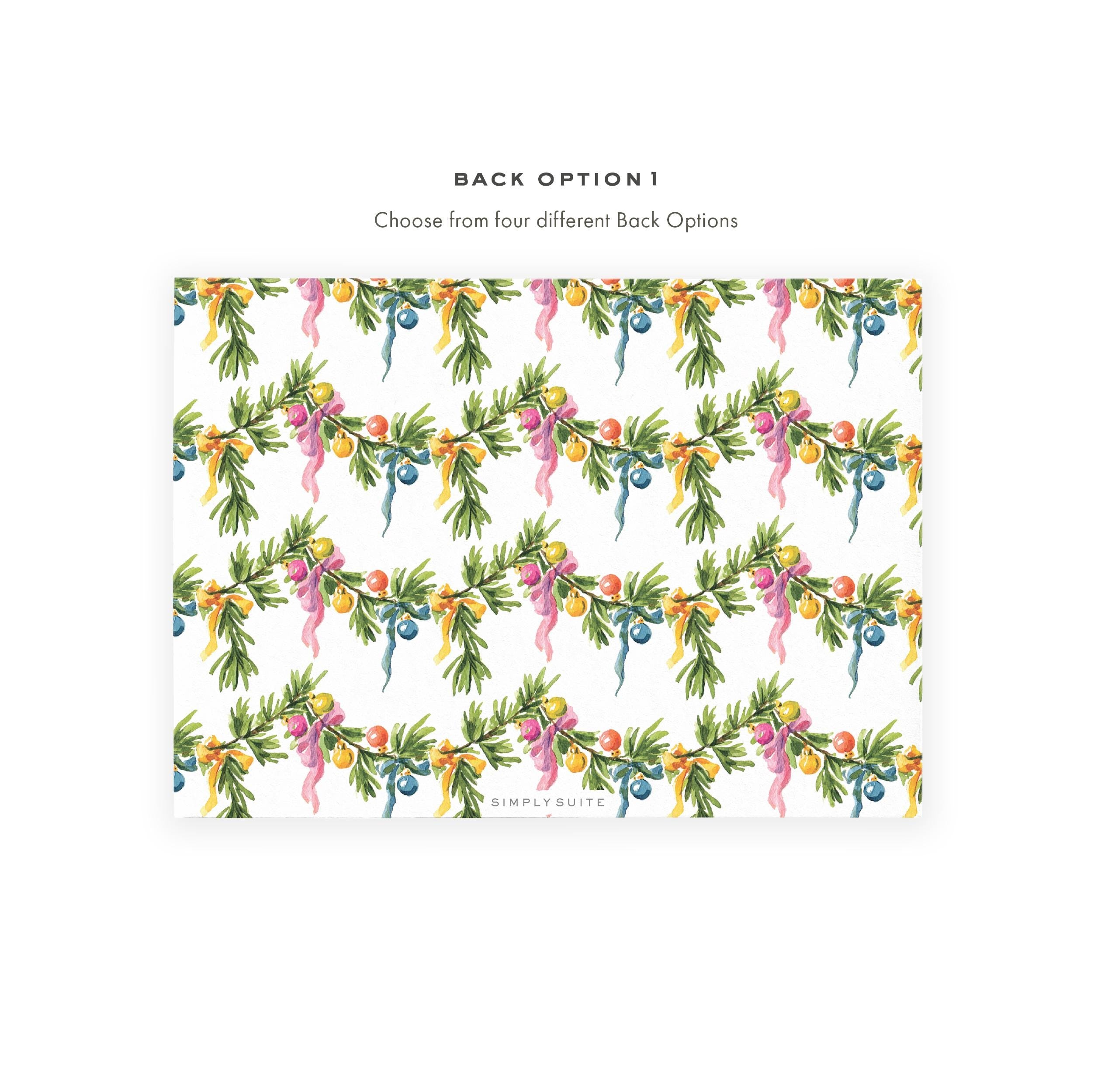 Ribbon & Wreath Photo Christmas Card Template (Printable)