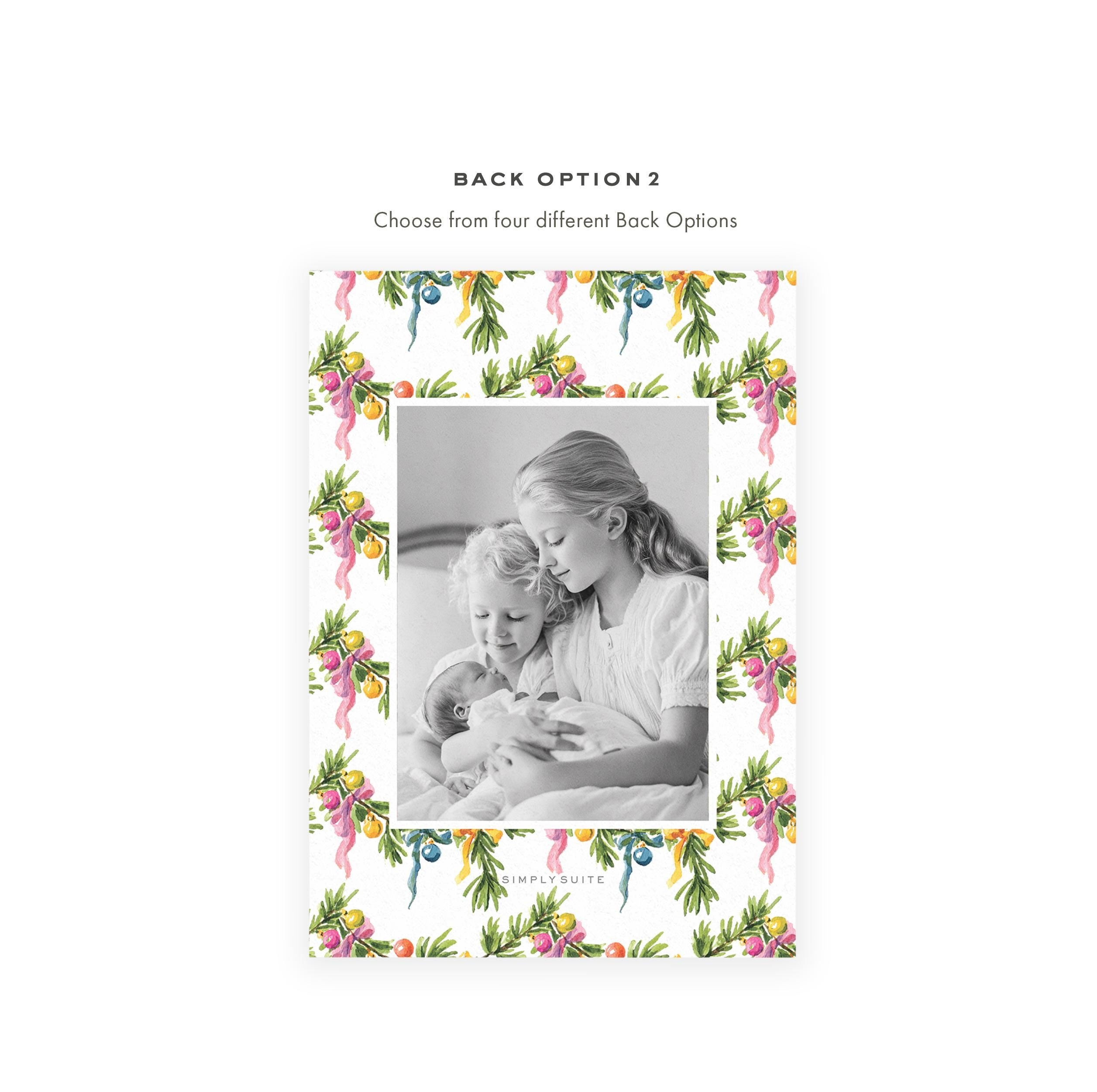 Ribbon Garland Christmas Card Template | Photo Holiday Card (Digital Download)