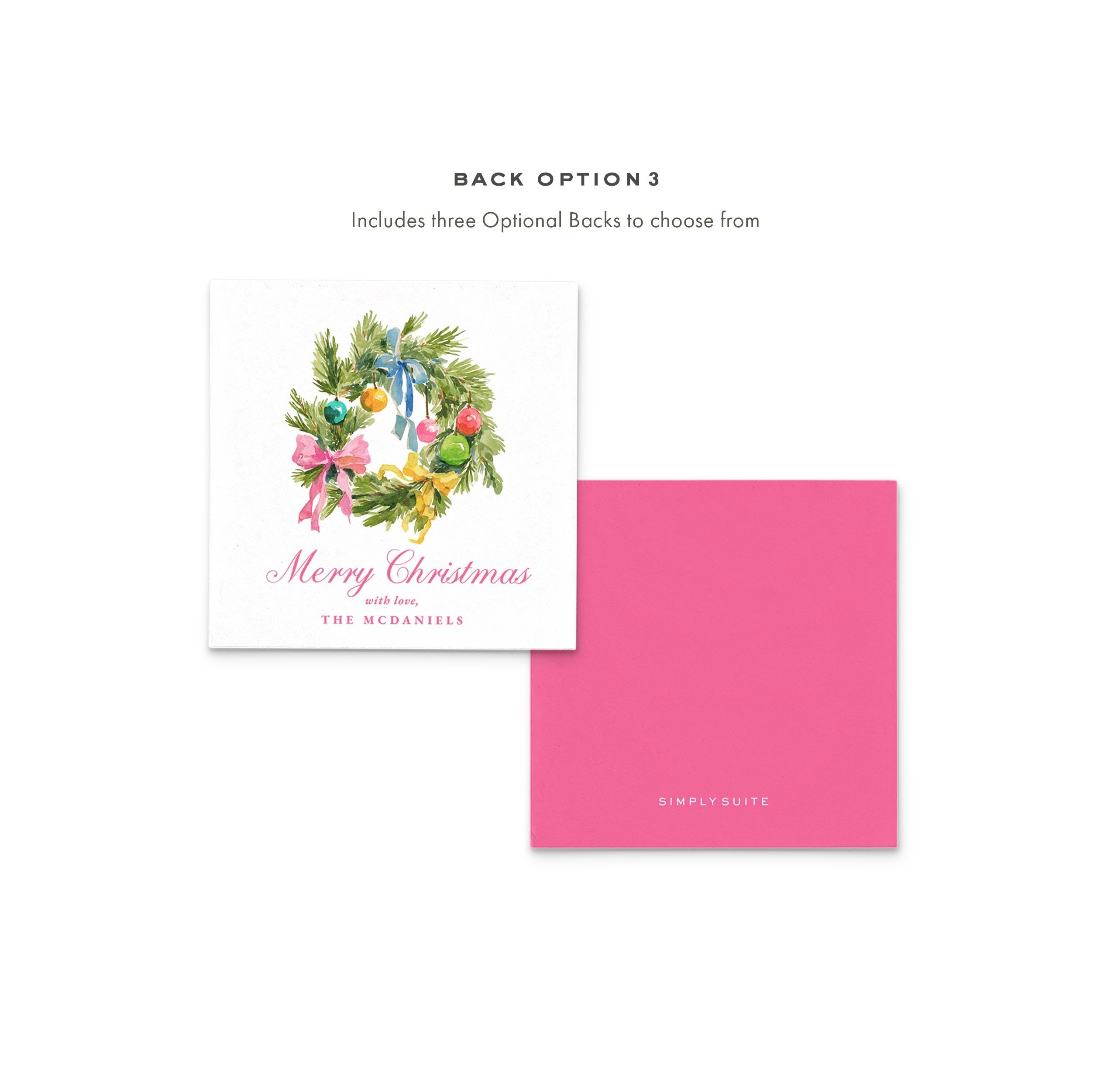 Printable Christmas Gift Tag Template | Watercolor Wreath (3x3)