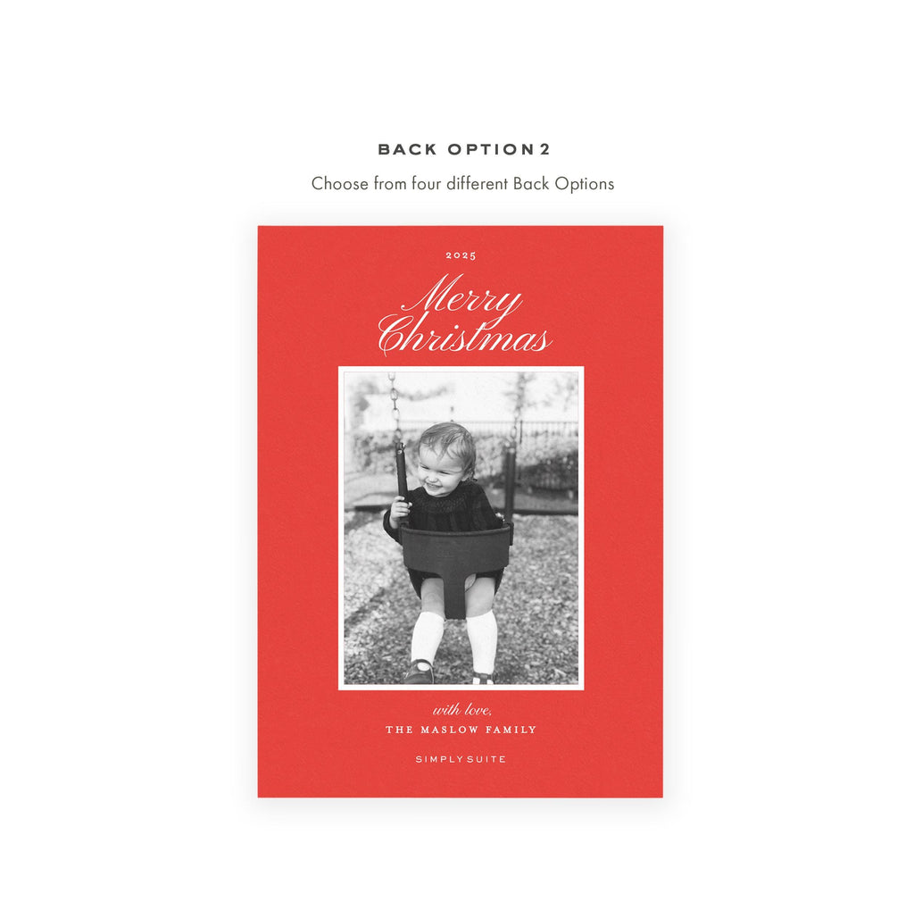 Holly Garland Christmas Card Template | Photo Holiday Card (Digital Download) | 2521