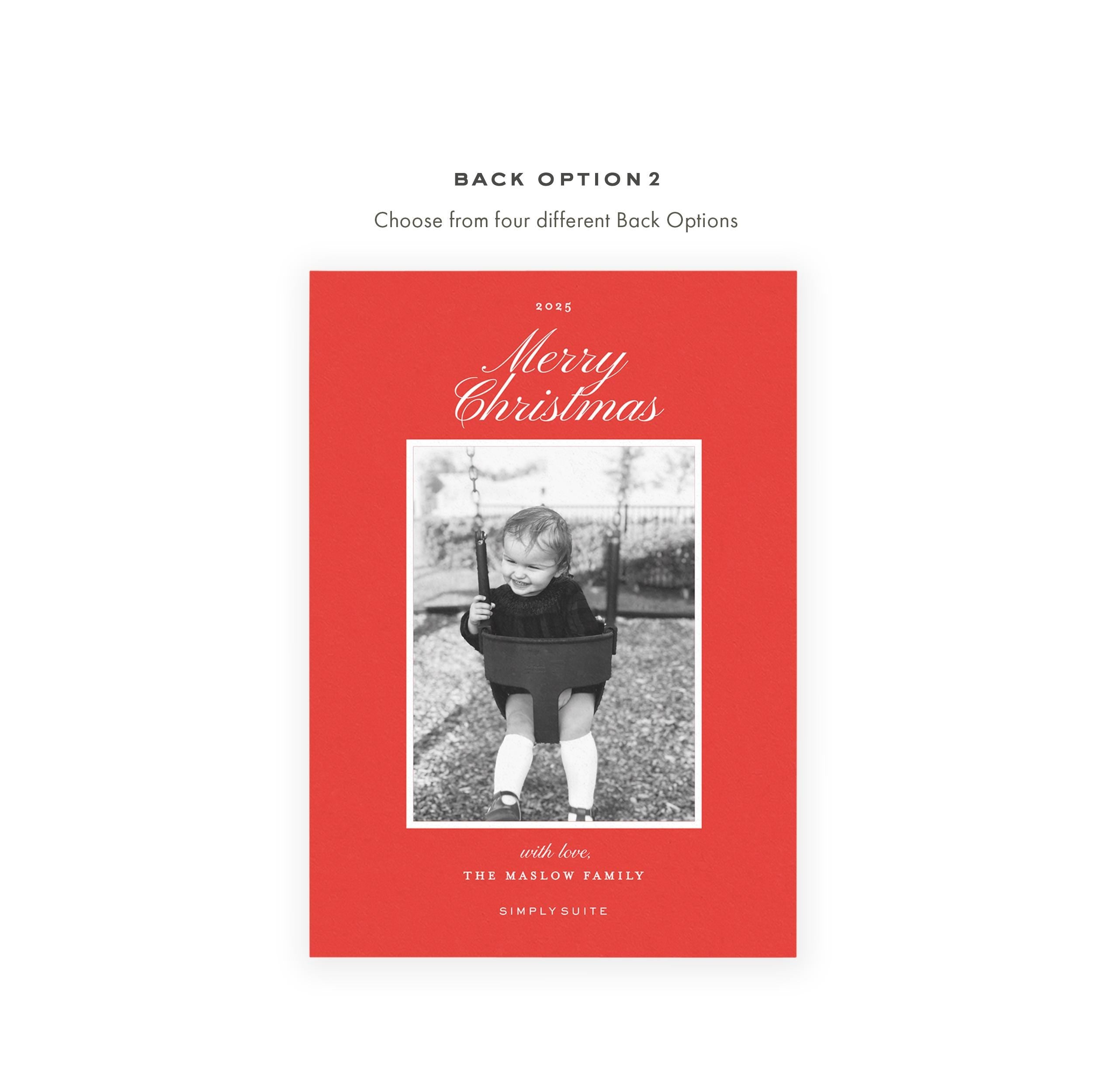 Holly Garland Christmas Card Template | Photo Holiday Card (Digital Download) | 2521