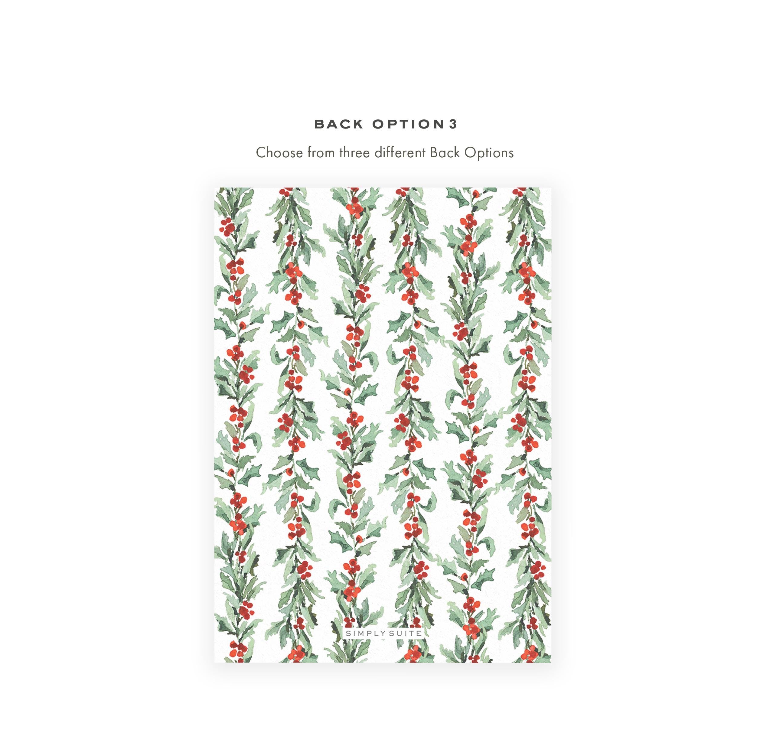 Holly Garland Christmas Card Template | Photo Holiday Card (Digital Download) | 2521
