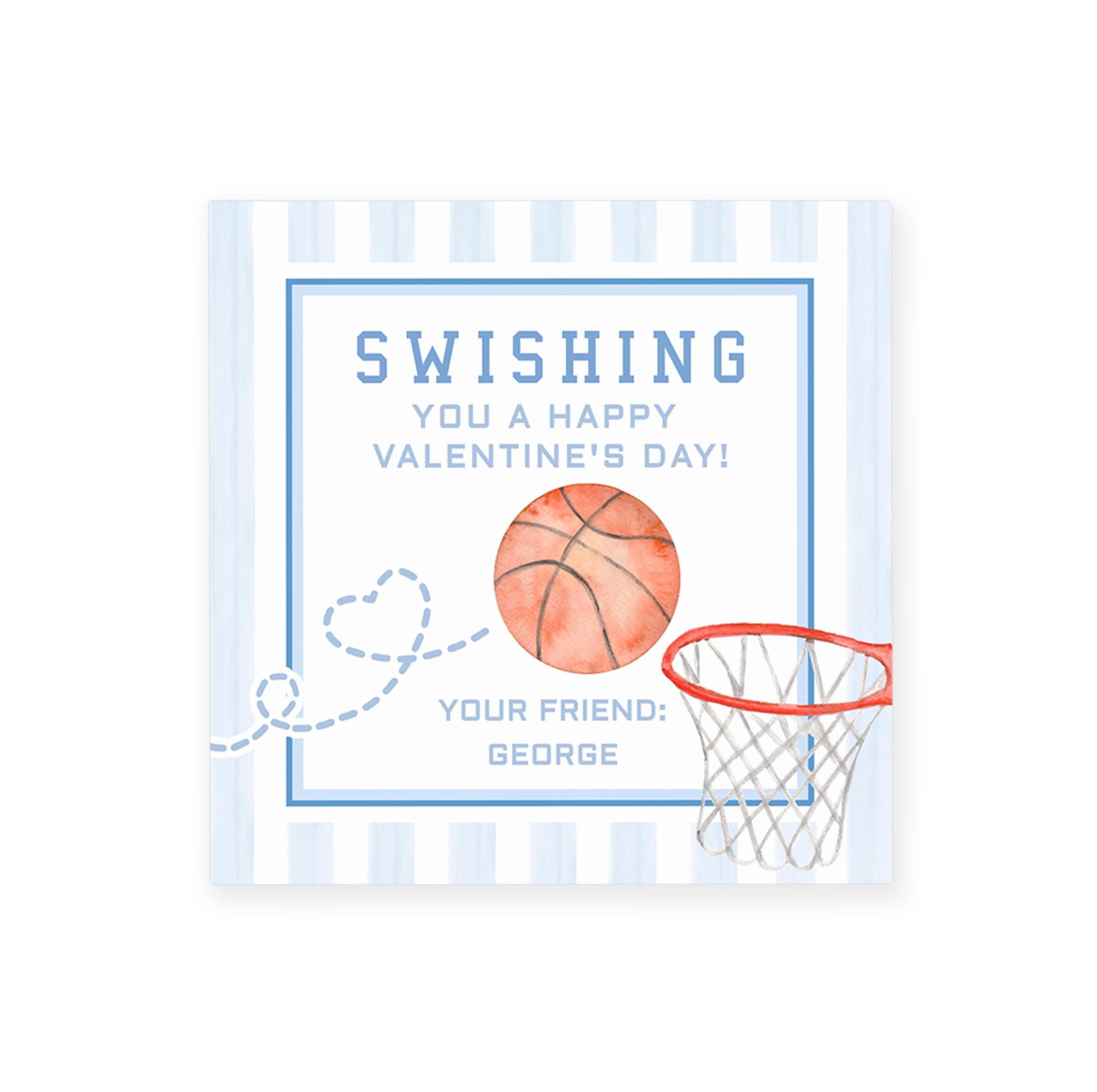3x3 Basketball Valentine Printable