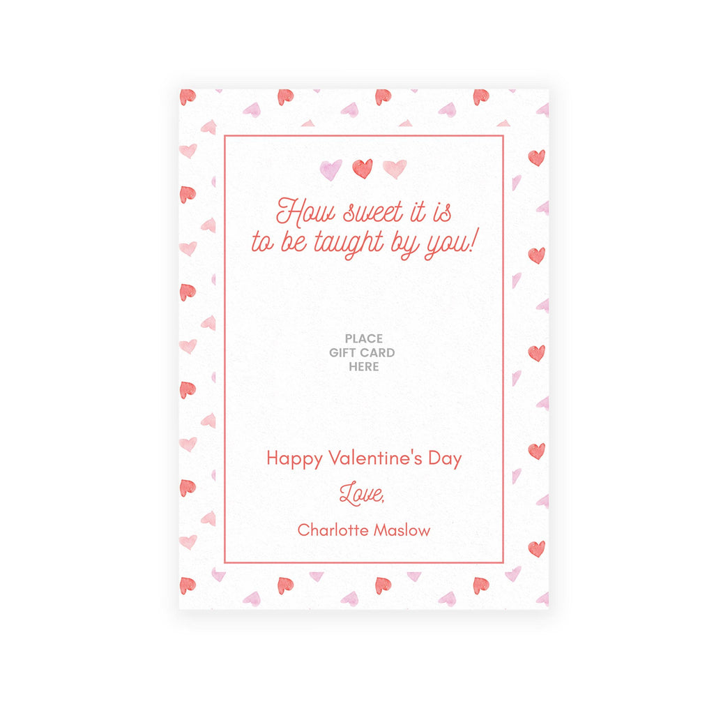 5x7 Hearts Valentine Gift Card Holder
