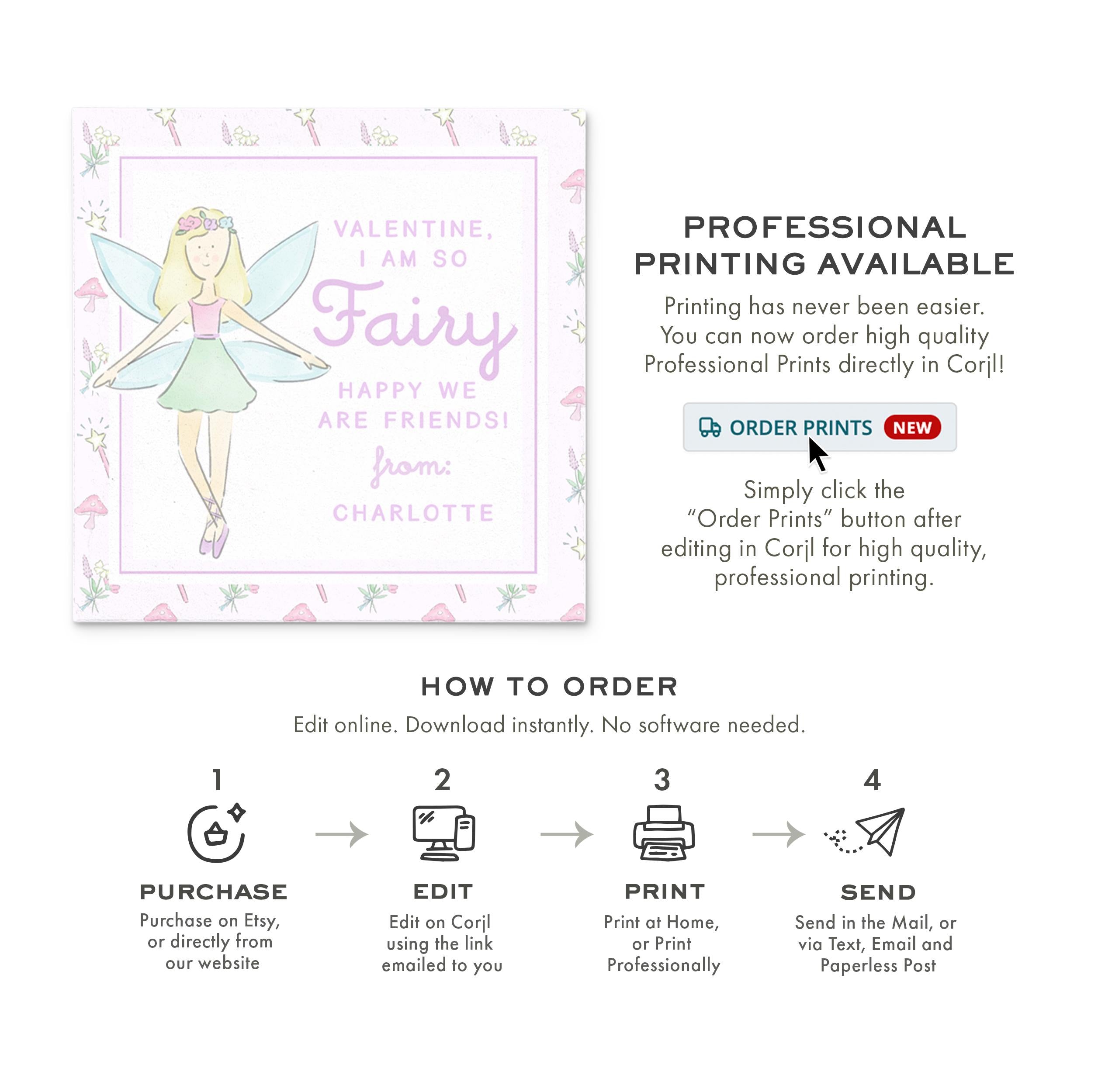 3x3 Fairy Valentine Printable
