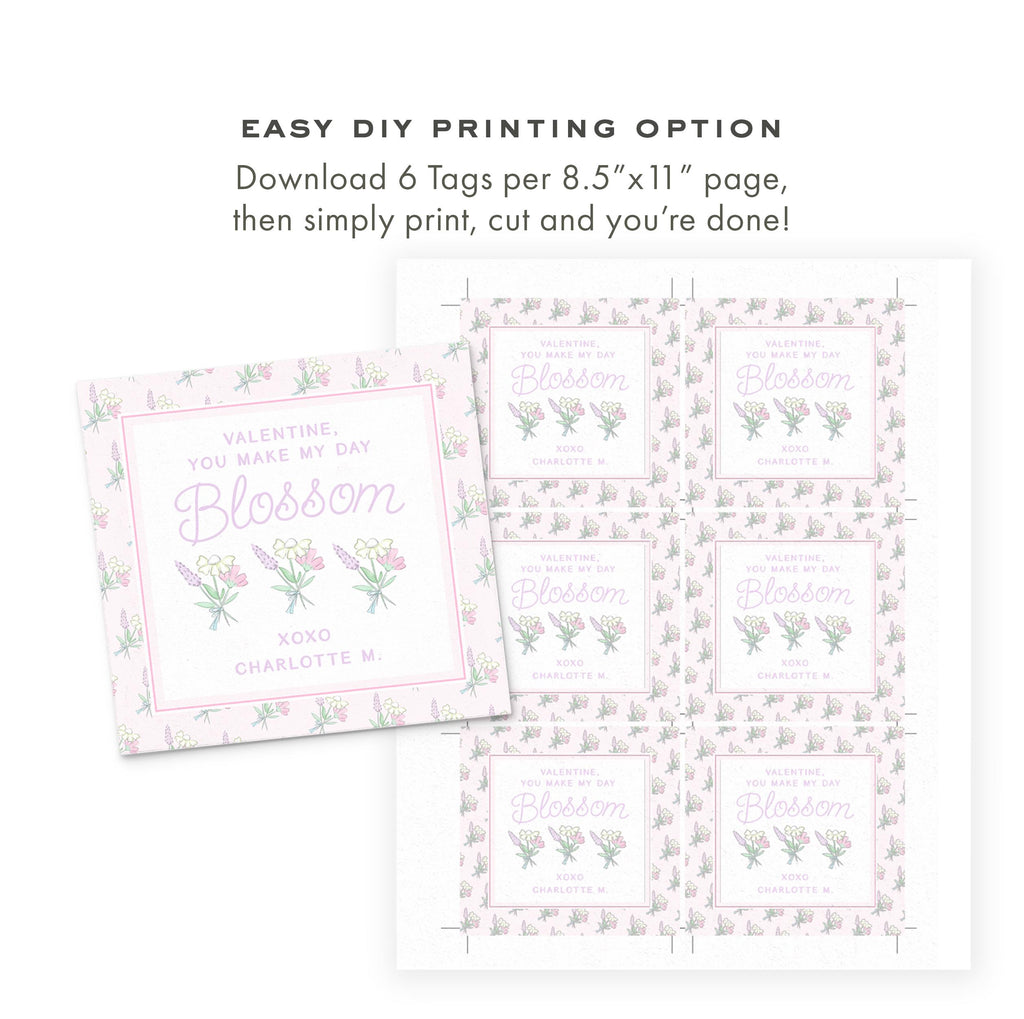 3x3 Floral Valentine Printable