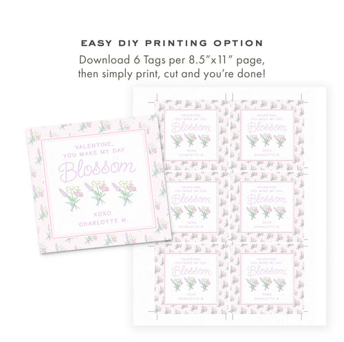 3x3 Floral Valentine Printable