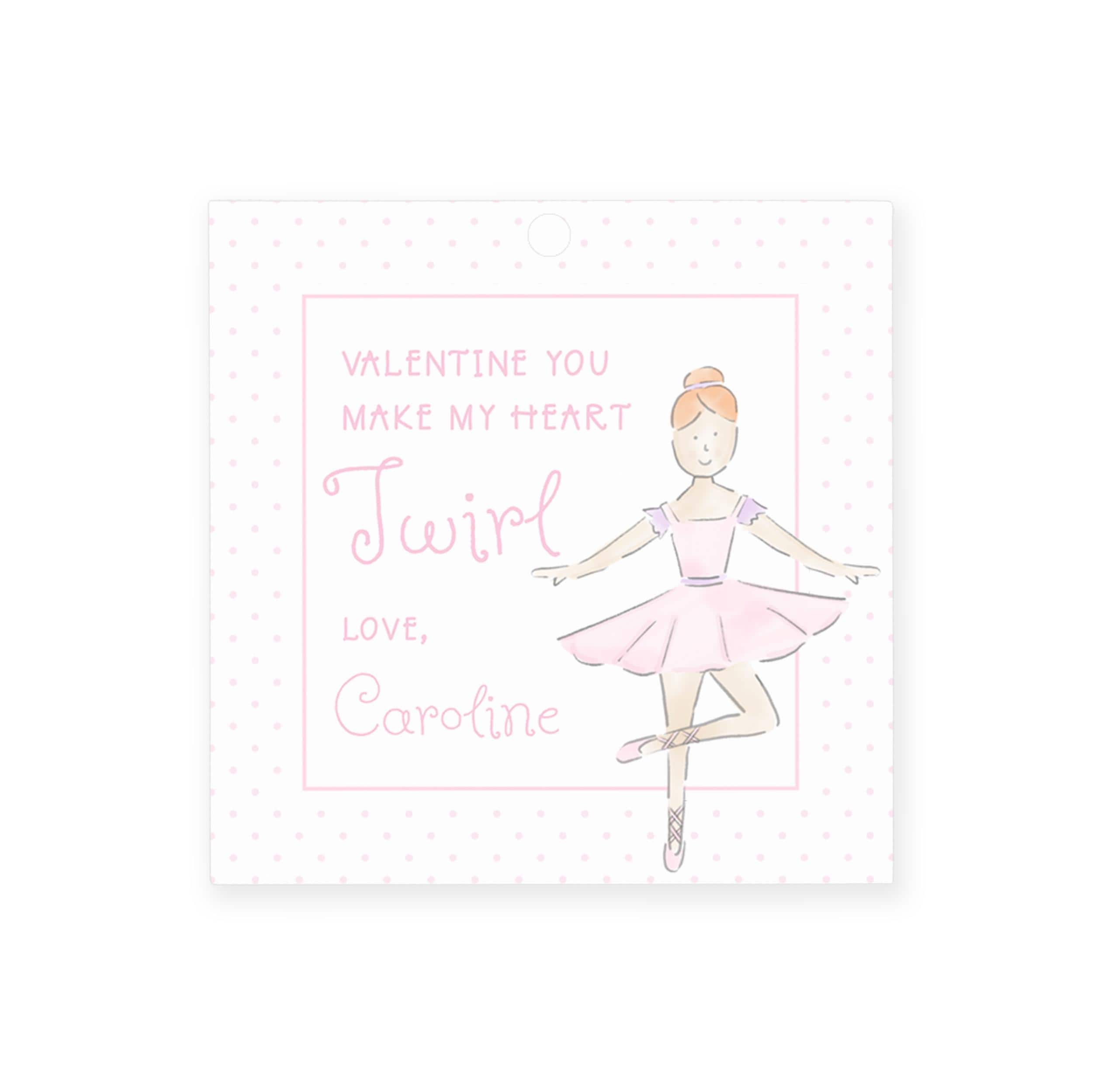 3x3 Ballerina Valentine Tag