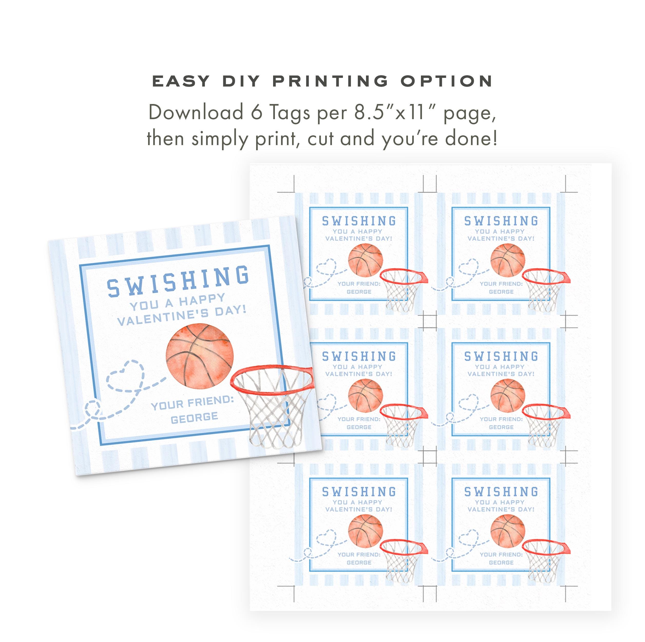 3x3 Basketball Valentine Printable